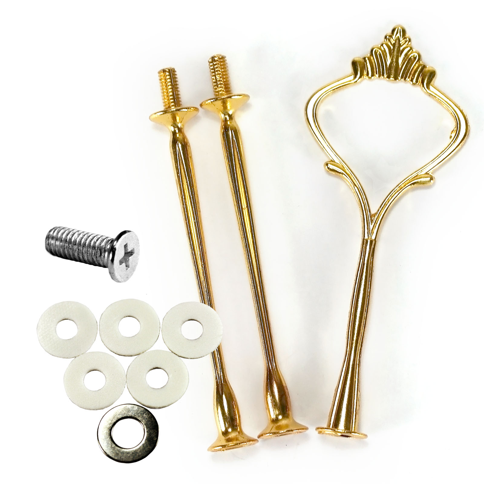5 set 3 Tier Cake stand Rod Fitting Hardware Golden Party Wedding Free
