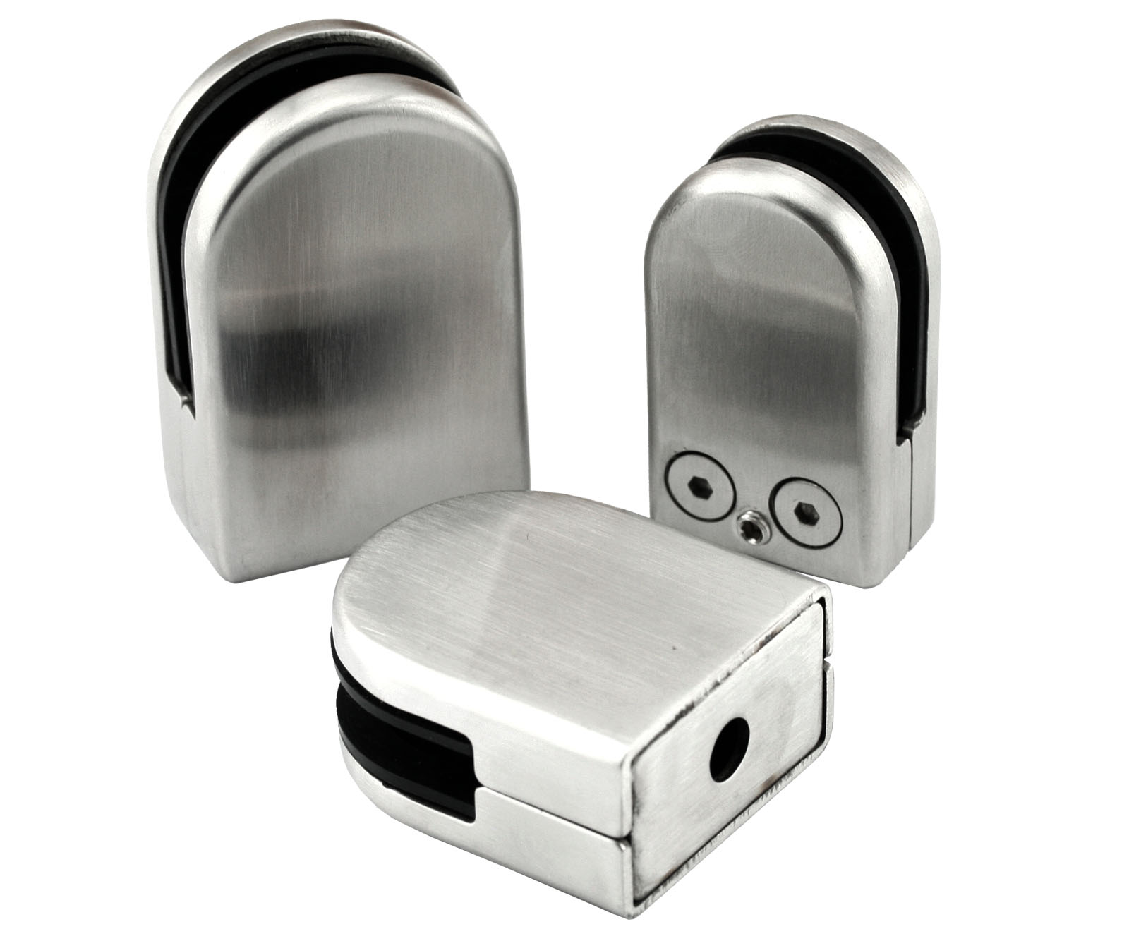 2pairs SHOWER SCREEN WALL FLOOR 304 STAINLESS STEEL GLASS CLAMP CLIP