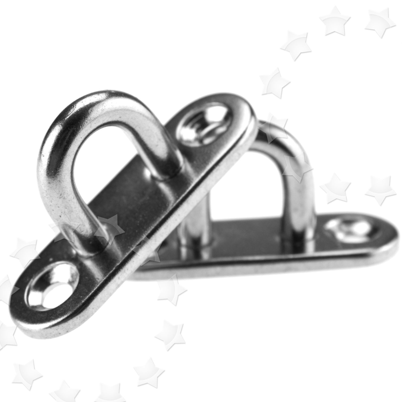 Gudui Eye Plate Heavy Duty 4 Pcs Stainless Steel Oblong Pad Eye Plate Ceiling Hooks Staple Ring Hook Loop U-Shaped Sail Shade Hooks Hanger For Marine Washing Line Suspension, Black