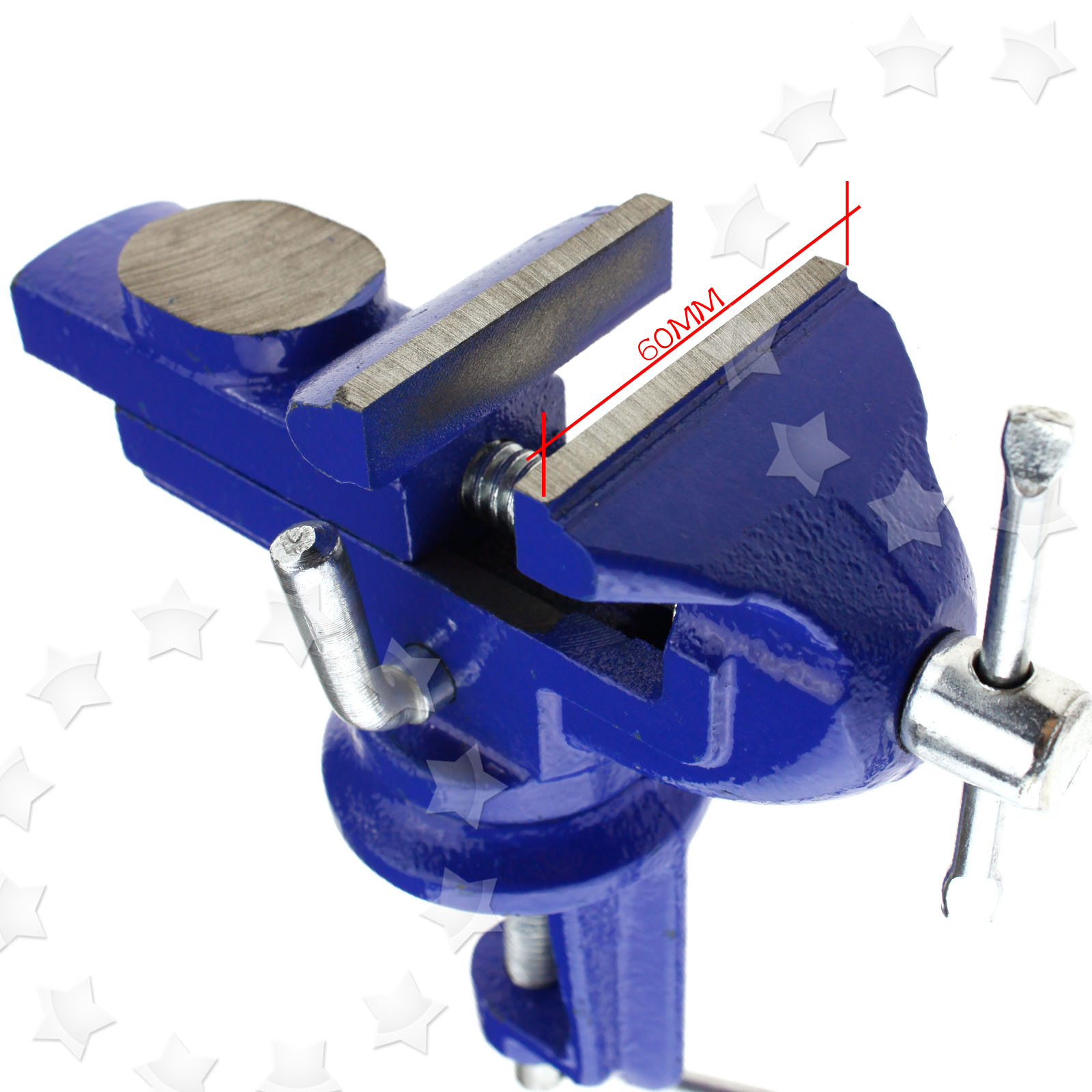 60mm Mini Vice Model Clamp On Swivel Base Steel Vice Table Top