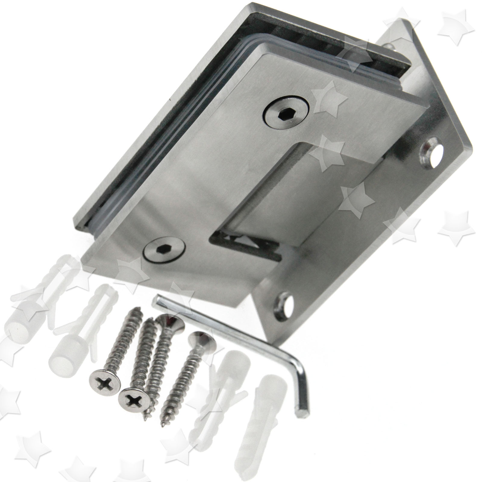 90° 304 Stainless Steel Bracket Frameless Wall to Glass Shower Door