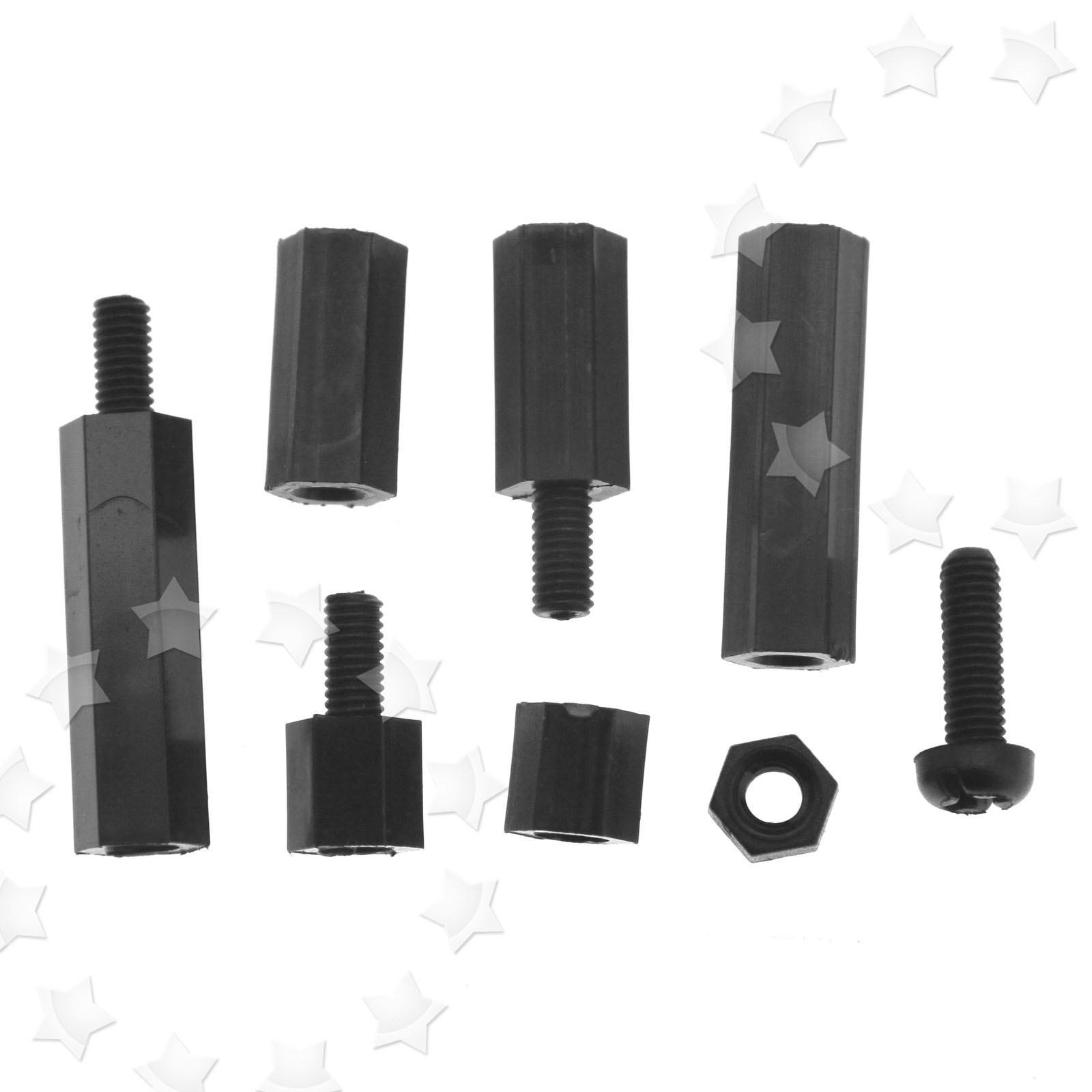 160PCS MF Black Nylon Hex Screw Spacers Nut M3 Standoff Kits Set eBay