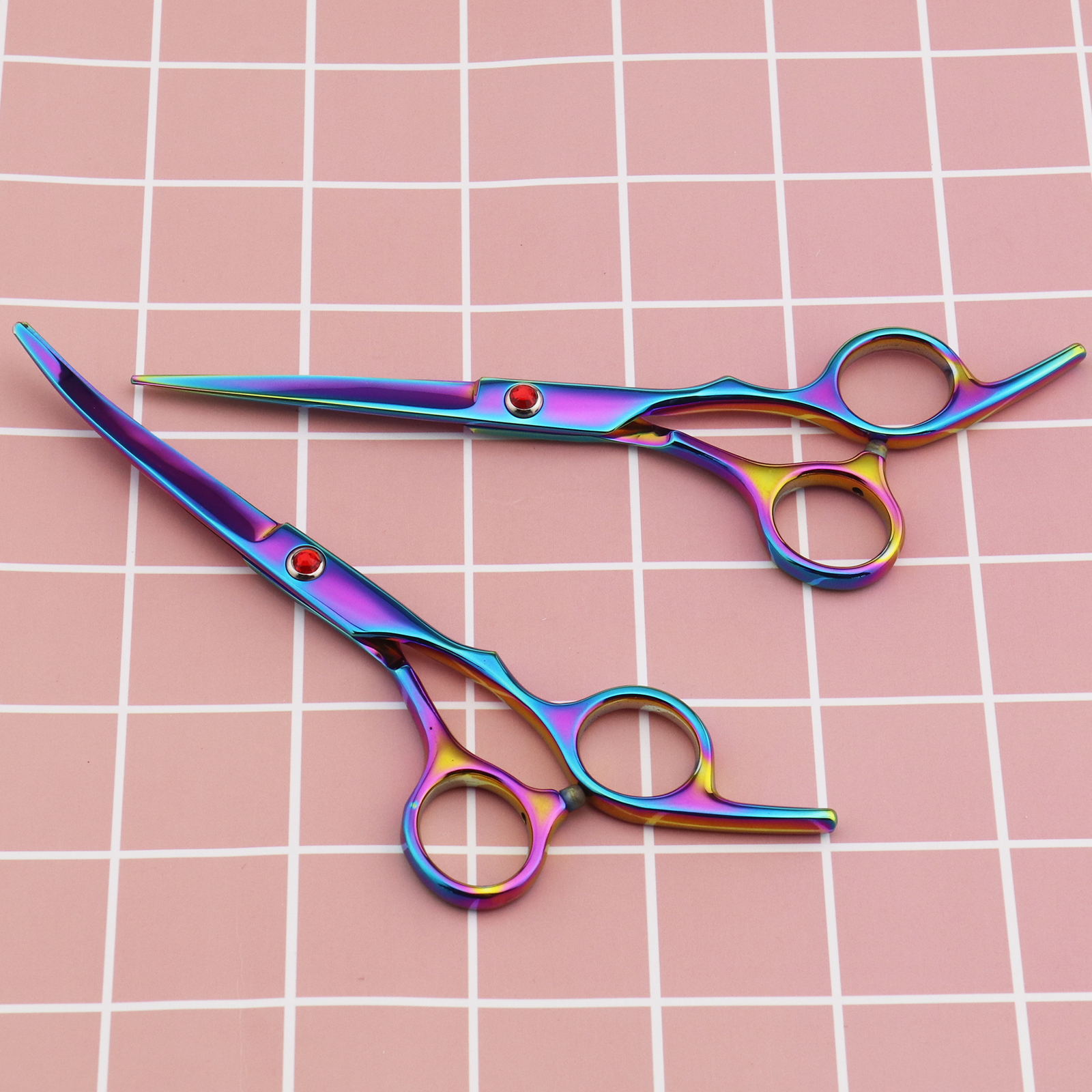 Pet Dog Puppy Grooming Scissors Set Cutting Curved Thinning Shears Hair