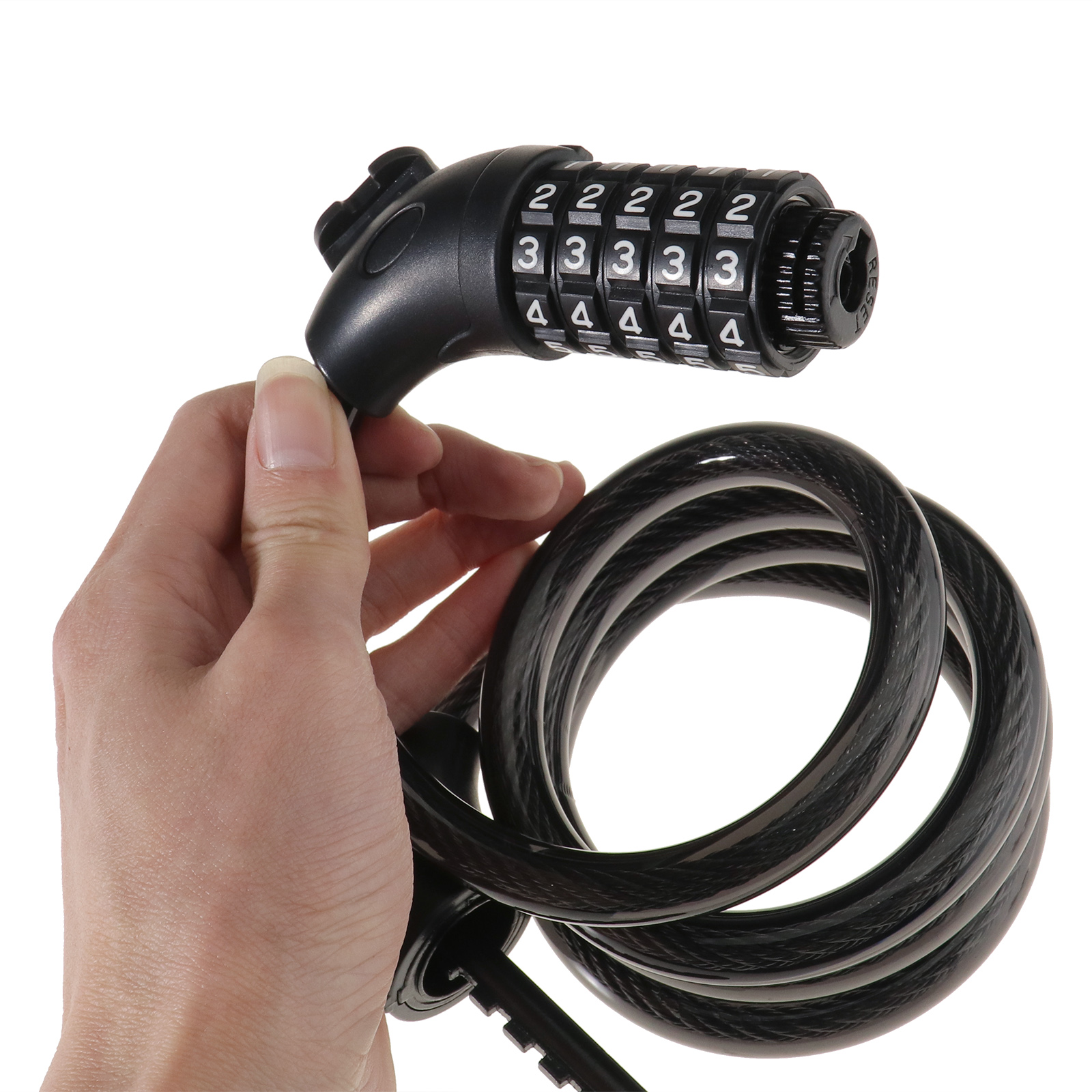 Resettable Security Digit Combination Bike Lock Bicycle Spiral Steel Cable Lock