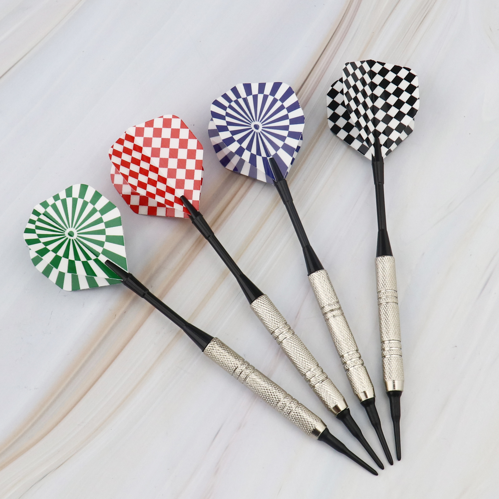 12x Plastic Tip Darts For Electronic Dartboard With 100x Extra Soft