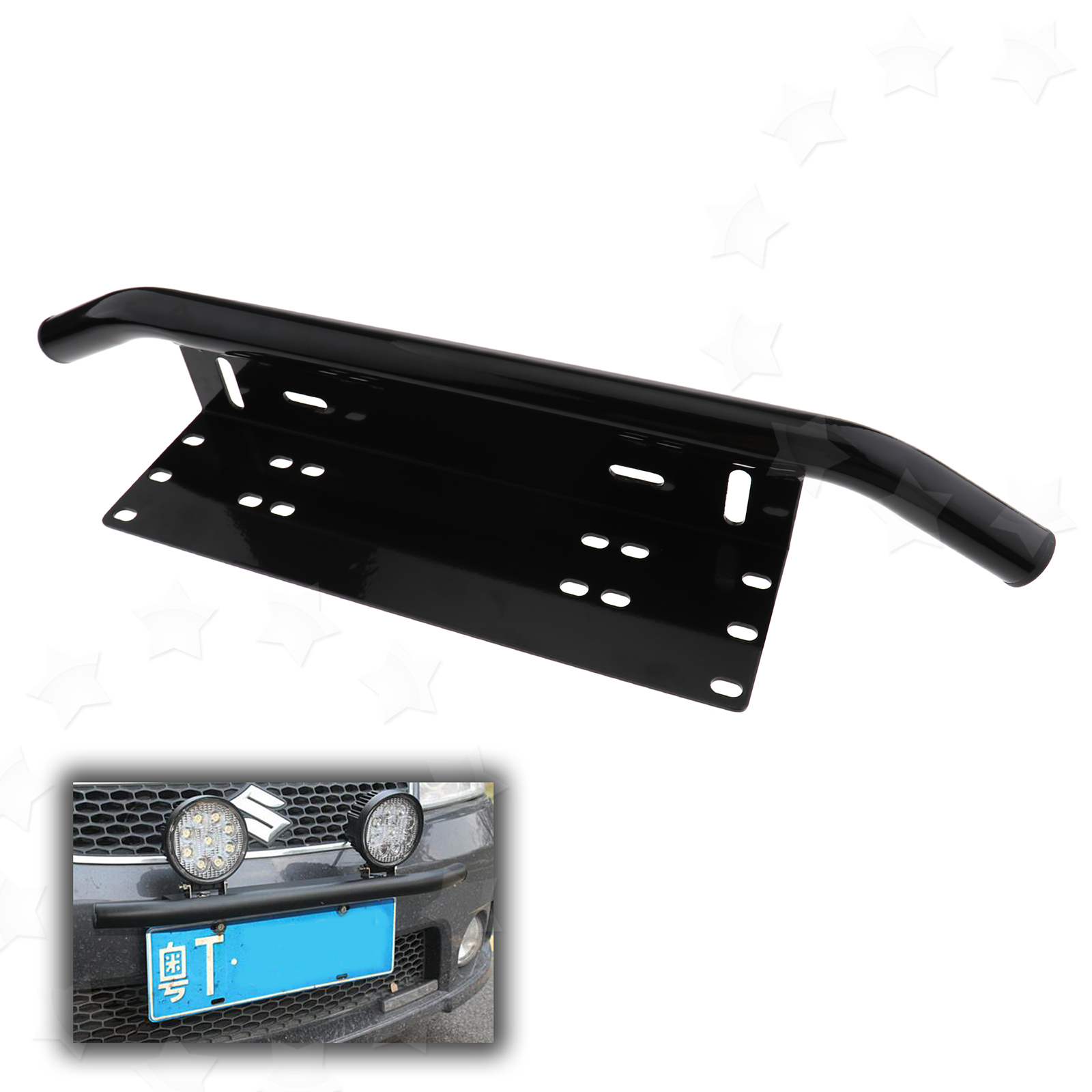 Aluminum Numbers Licence Plate Mount Bracket for LED Driving Light Bar Offroad