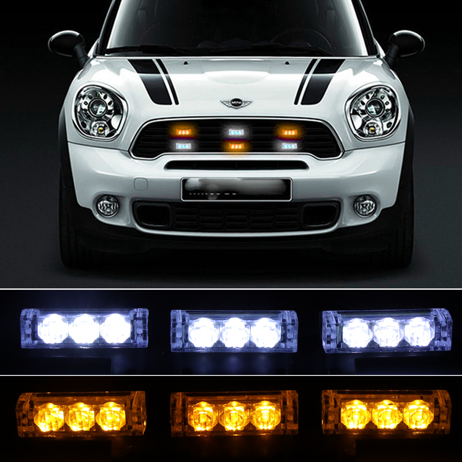 Vehicle Strobe Lights >> Details About 12v 54 Led White Amber Flashing Emergency Recovery Vehicle Strobe Grille Lights Vehicle Strobe Lights >> Details About 12v 54 Led White Amber Flashing Emergency Recovery Vehicle Strobe Grille Lights