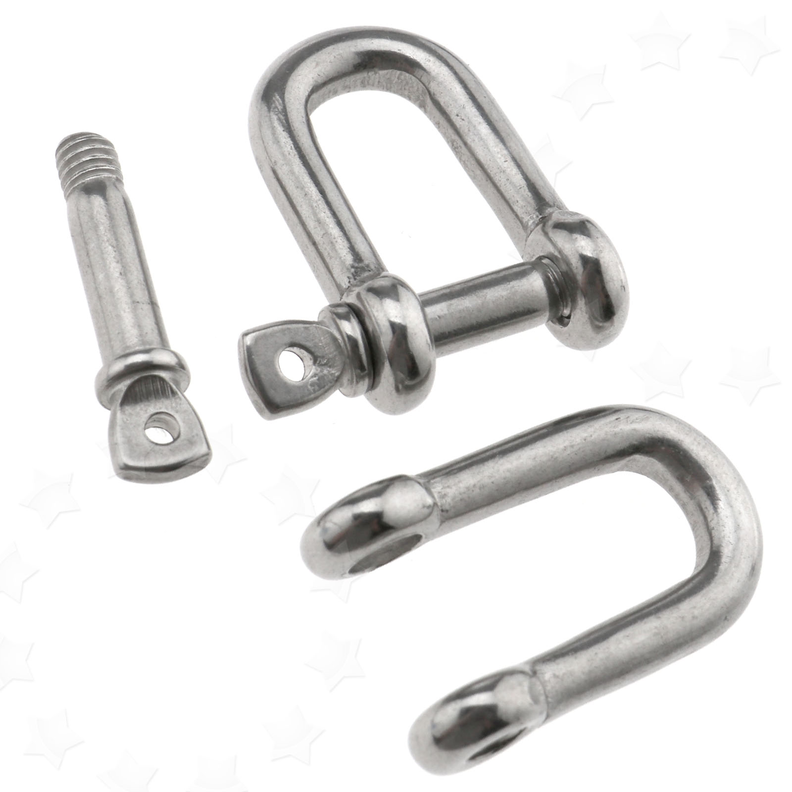 10X 4mm Stainless Steel D Shackle Buckle Screw Pin Fit Rigging Paracord