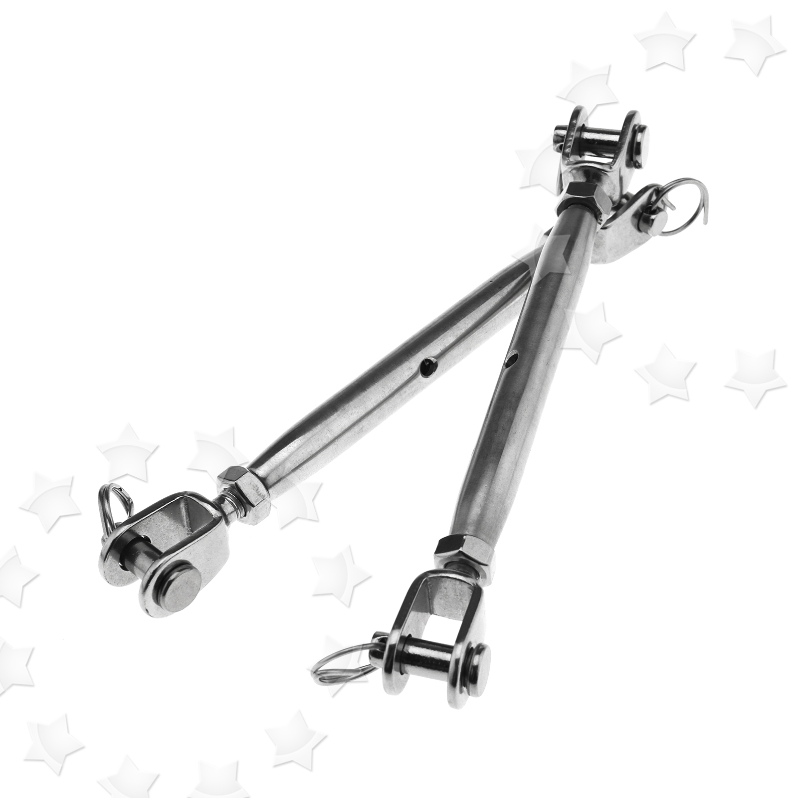 PAIR OF JAW Turnbuckle Stainless Steel Closed Body 8mm Turnbuckle