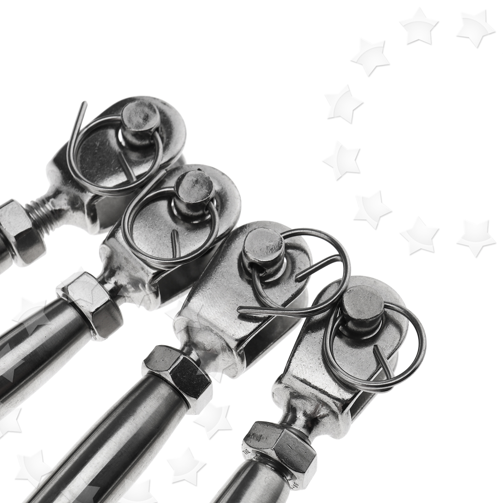 Set of 4 8mm Jaw Turnbuckle Stainless Steel Closed Body Turnbuckle