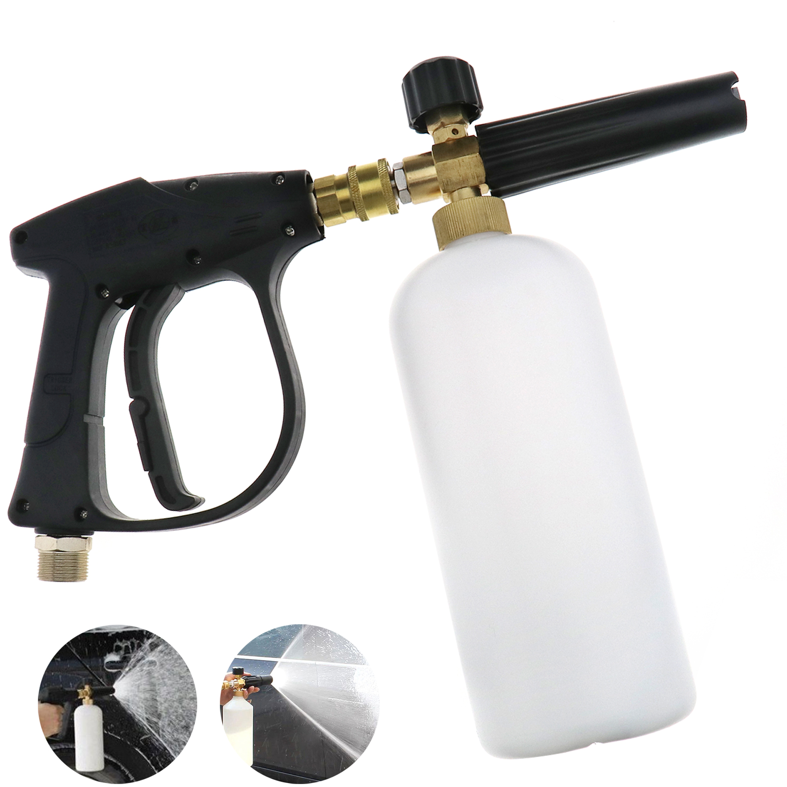 Spray Pressure Washer 1/4" Car Wash Soap Snow Foam Lance Cannon Kit