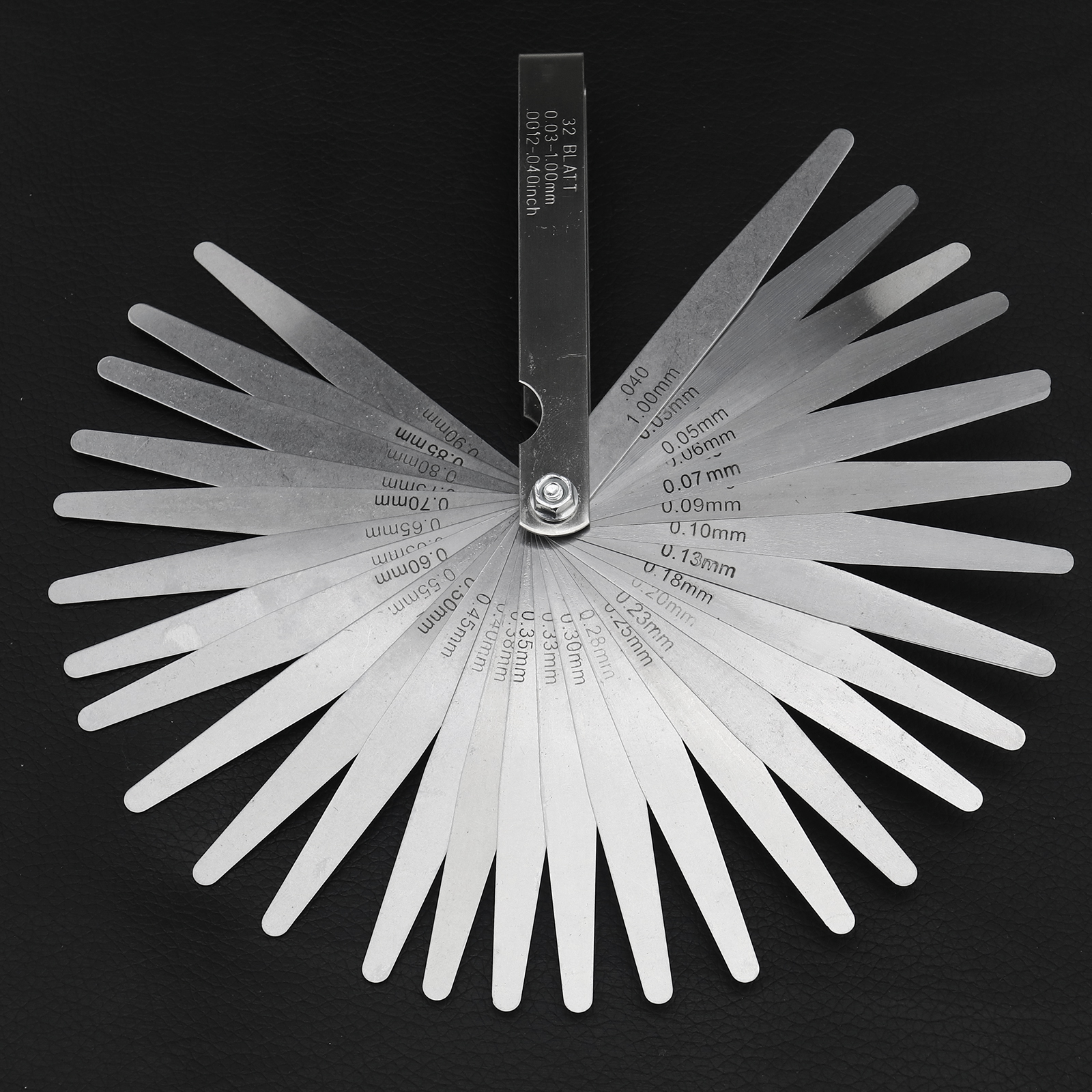 32 BLADE GAP Feeler Gauge MM Inch Thickness Measuring Steel Filler Tool