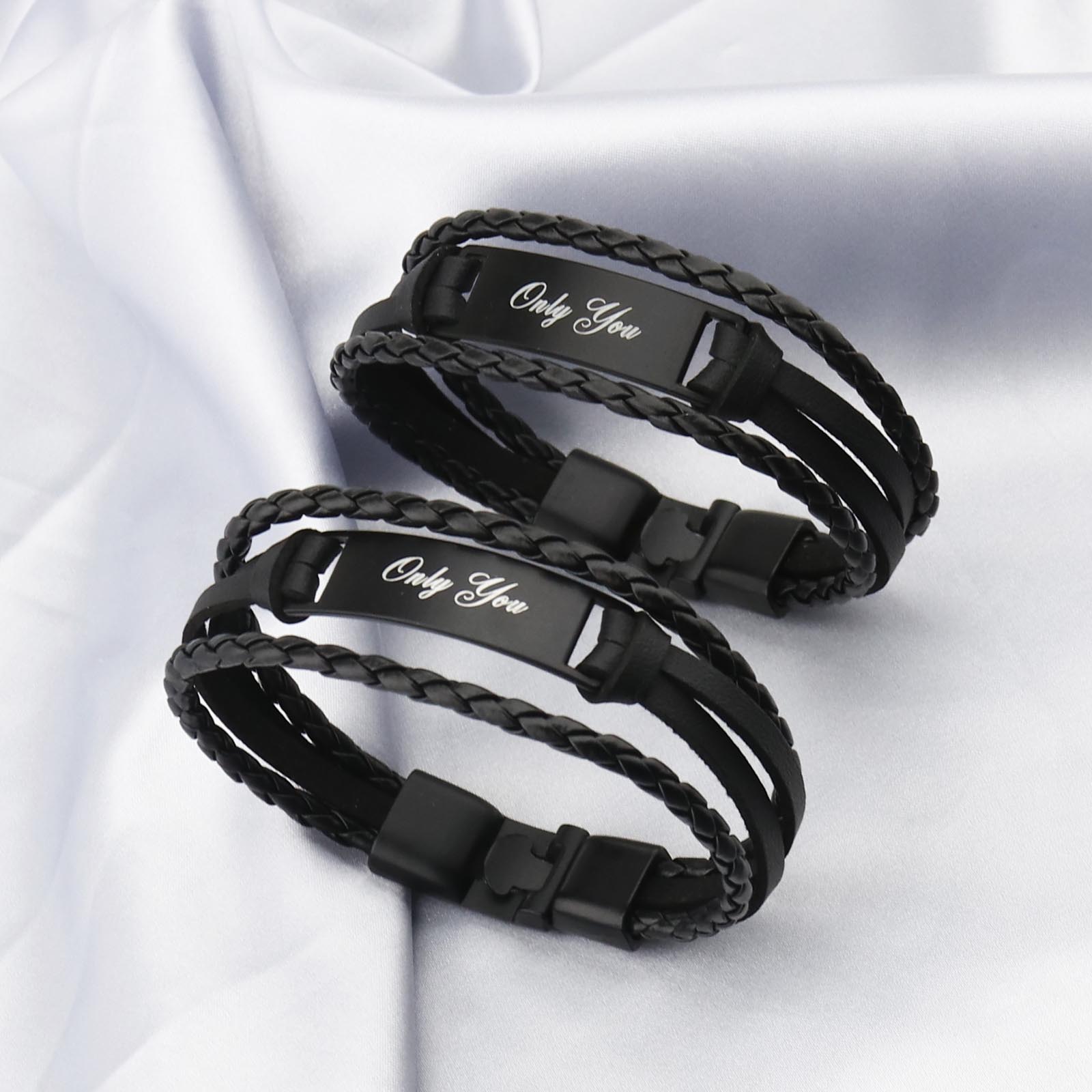 Armband Paar Armbänder Only You Set PU Leder für Männer