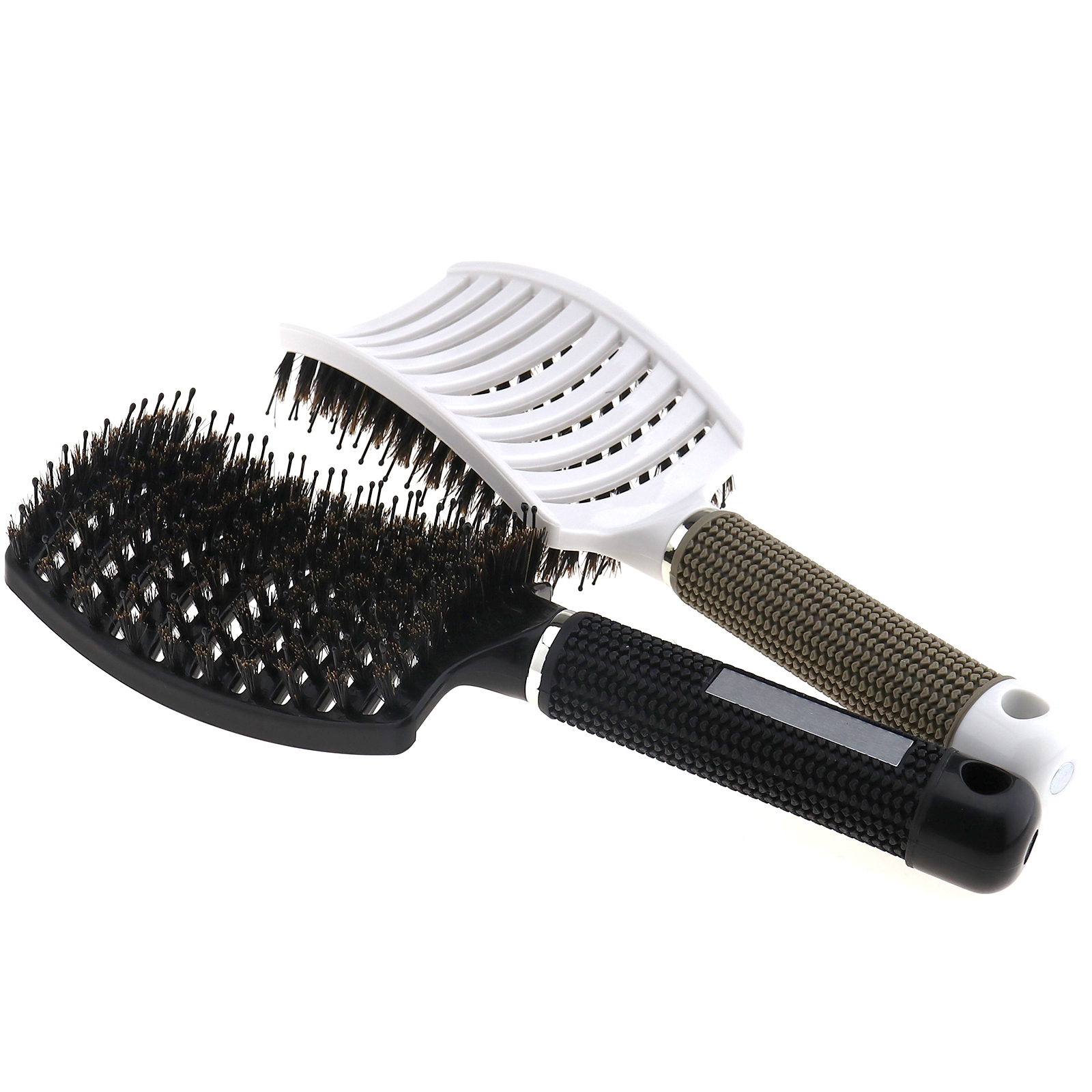 Unisex Boar Bristle Hair Brush Set Curved And Vented Detangling