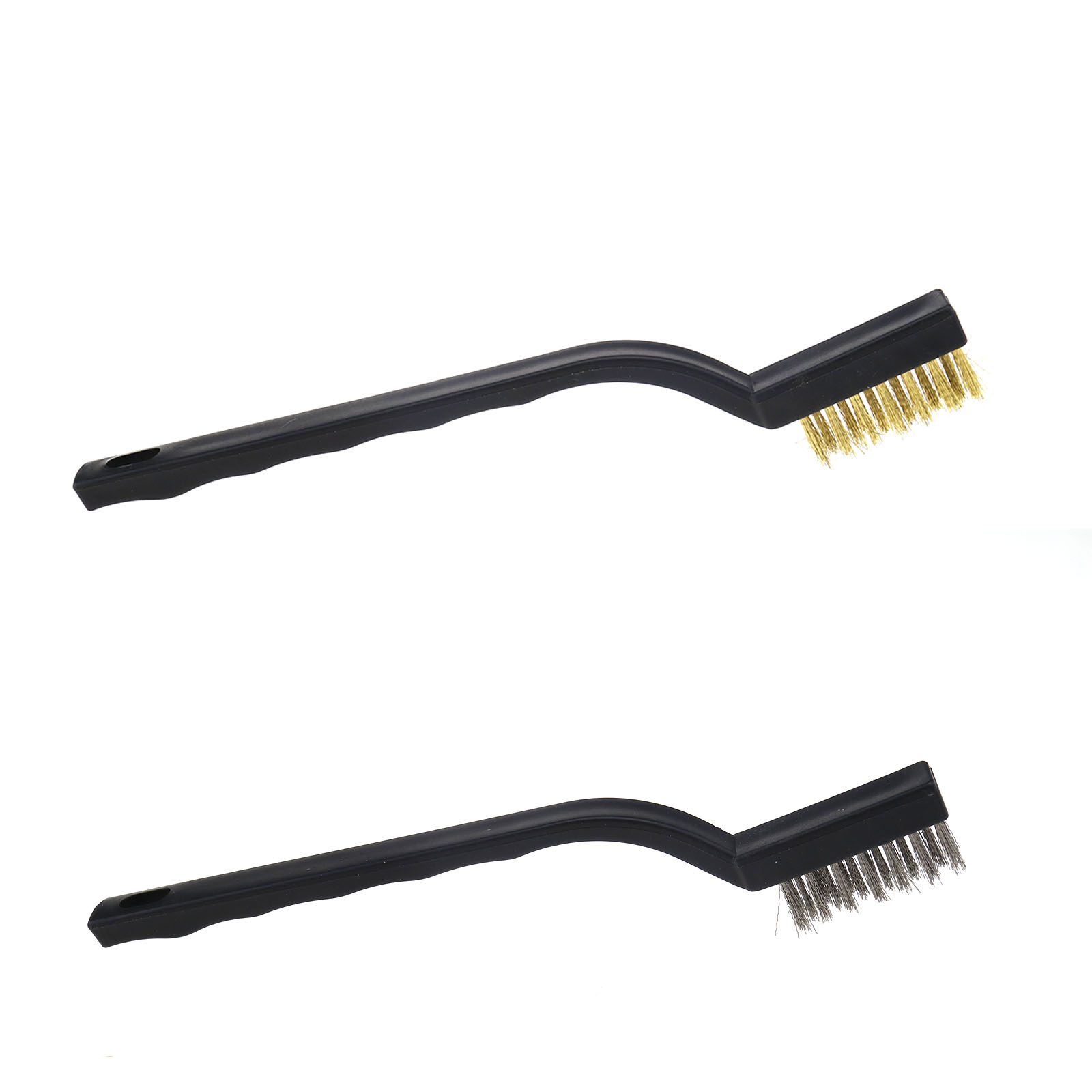 12x Mini Stainless Steel/Brass Wire Brush Plastic Handle Clean Welding