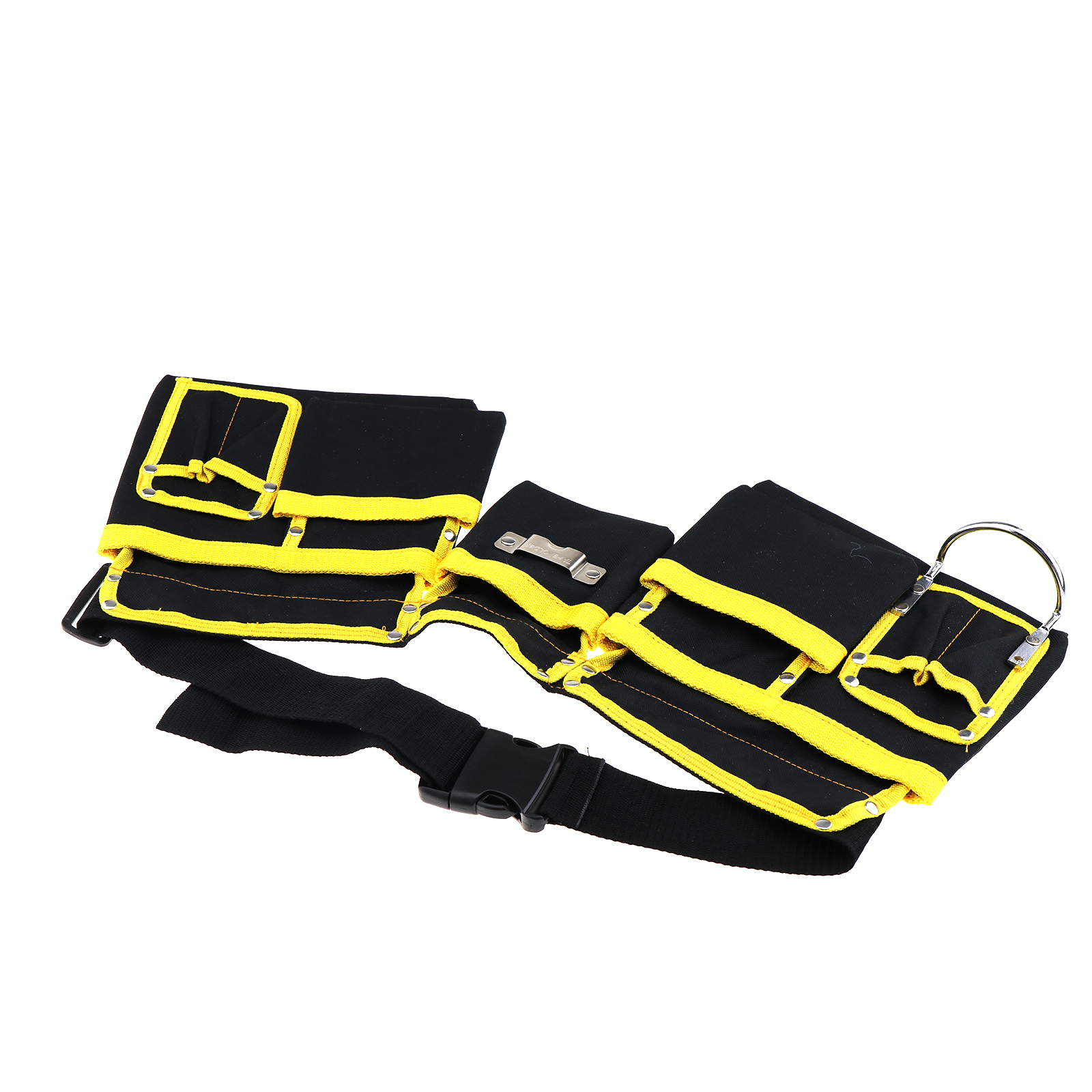2Pcs//Set Multi-pocket Tool Belt Bags Oxford Work Pouch Joiner Nail Bag Black