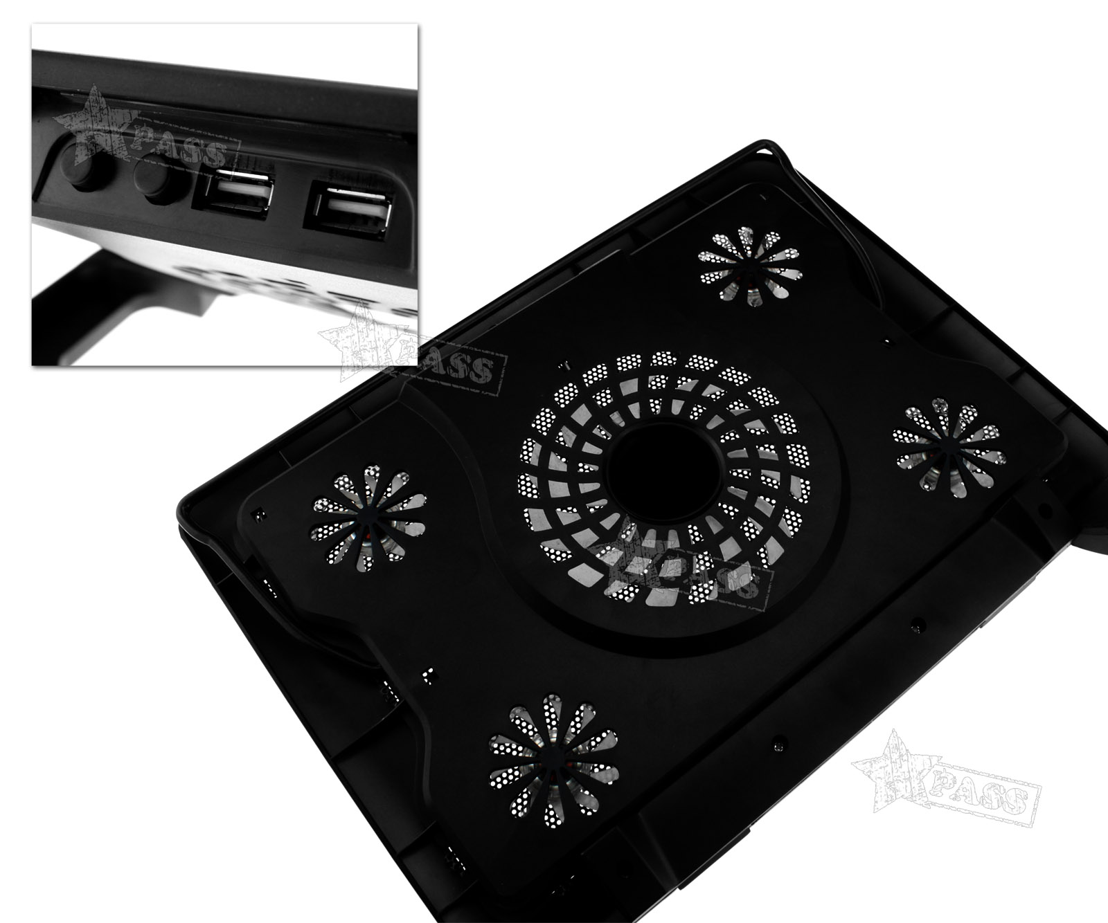 Laptop Cooling Fan Pad Cooler Mat 36x28cm 5 Fans Usbpowered for