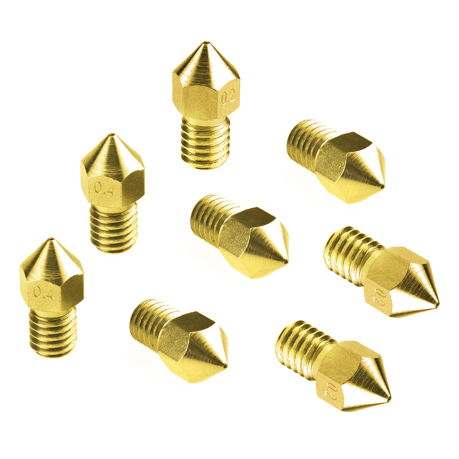 0.2//0.4mm 3D Printer Brass Nozzle MK8 Extruder Print Heads for Makerbot RepRap