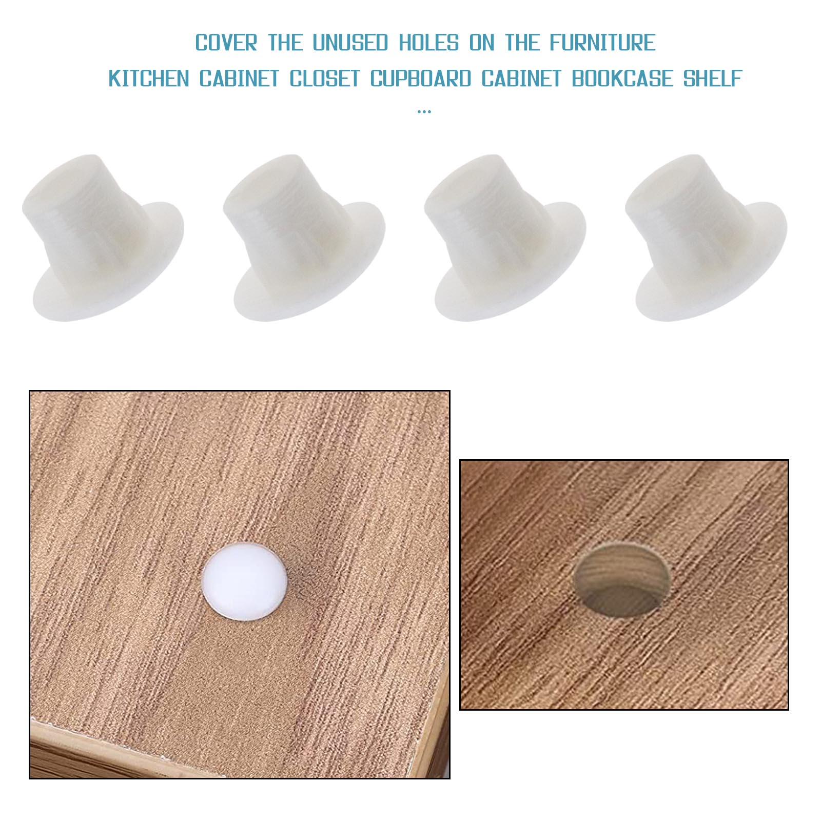 250Pcs 5mm Kitchen Cupboard Hole Blanking Drilling Cover Caps