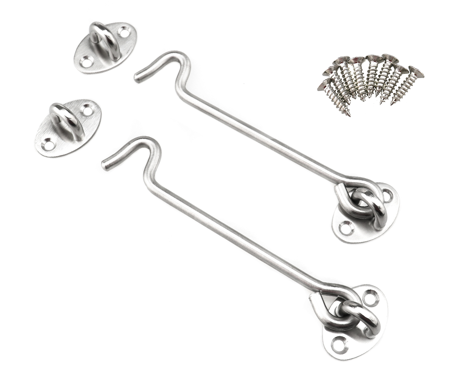 6" Stainless Heavy Duty Silent Holder Silver Cabin Hook and Eye Door Catch Latch eBay