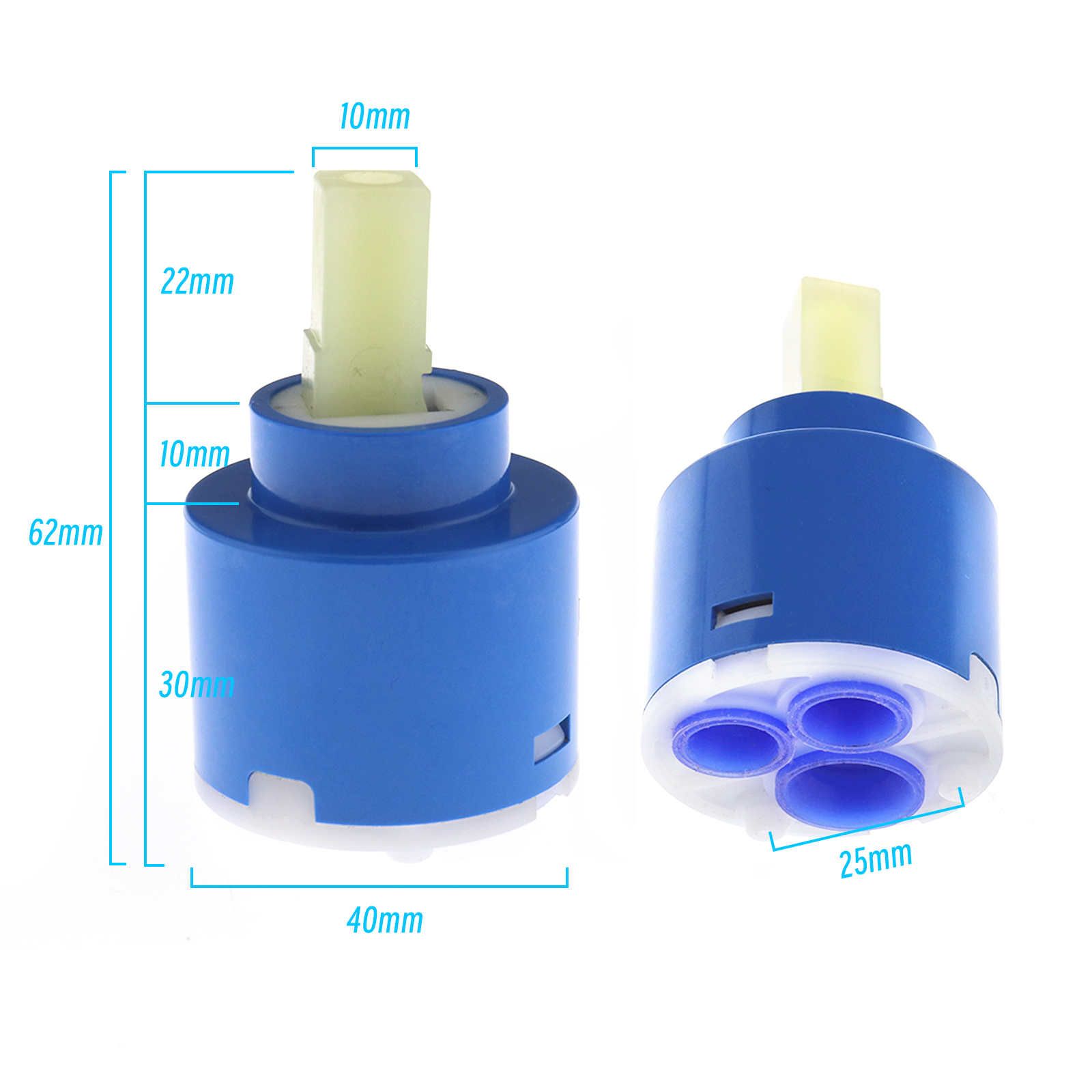 Plastic Ceramic Disc Cartridge Tap Replacement Valve 40mm Lever Mixer