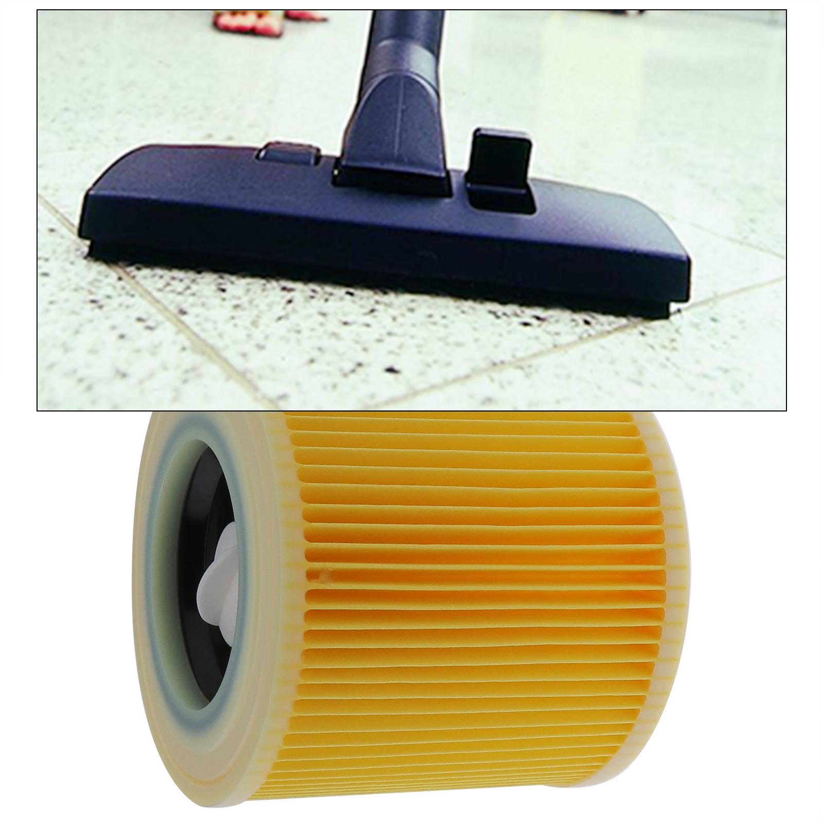 2Pcs Cartridge Filter For Karcher Wet & Dry Hoover Vacuum Cleaners