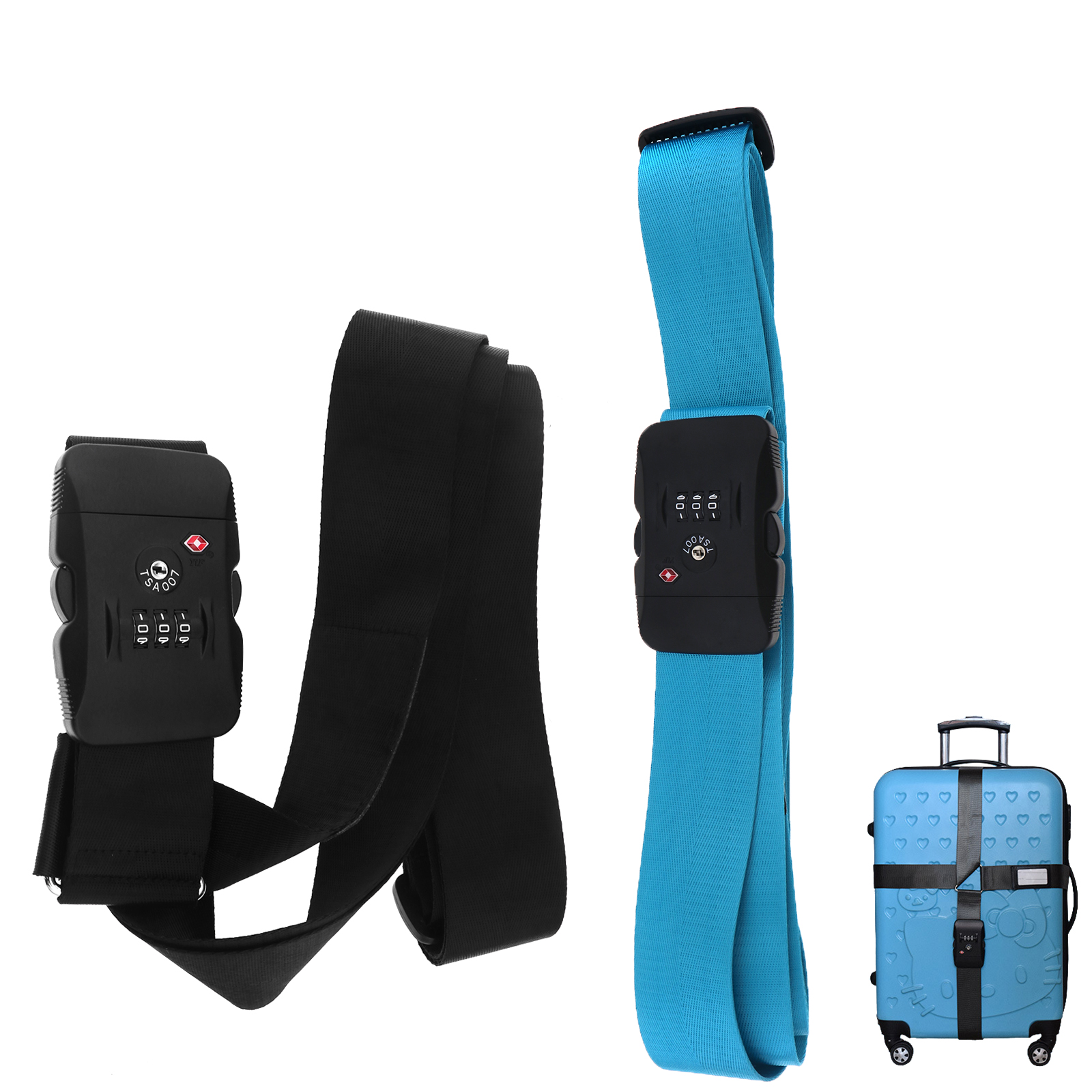 suitcase strap with combination lock
