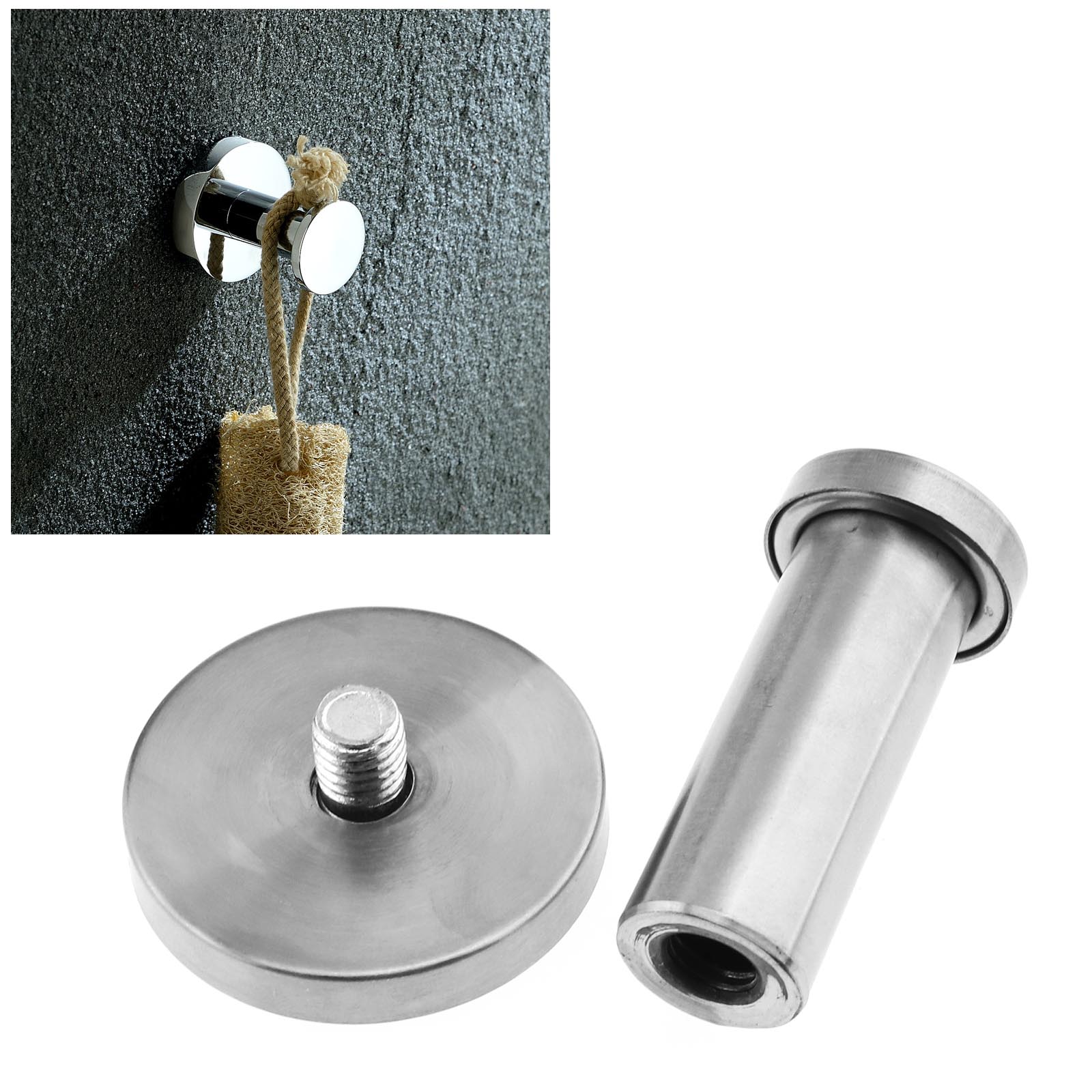 8 Pcs 304 Stainless Steel Bath Towel Hooks WallMount Robe Hook Coat