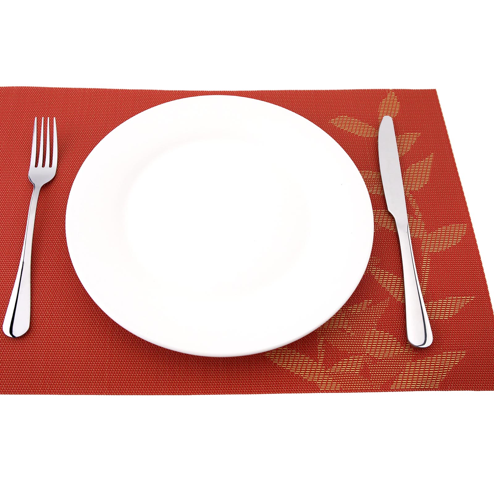 6pcs Nonslip Woven Placemat HeatResistant PVC Place Mat Red Rectangle eBay
