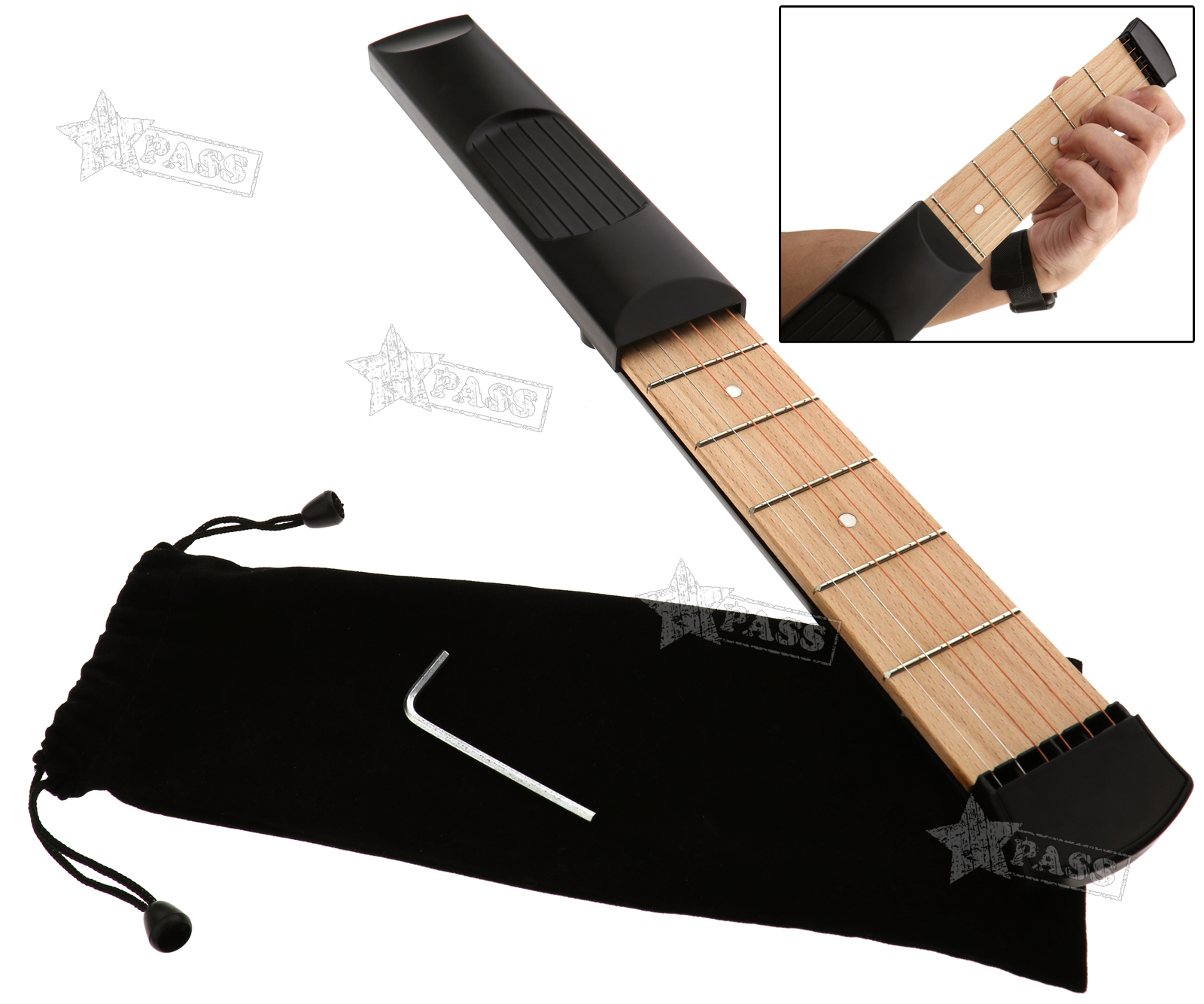 Portable Guitar Bass Practice Tool Pocket Gadget Chord Trainer 4 Fret