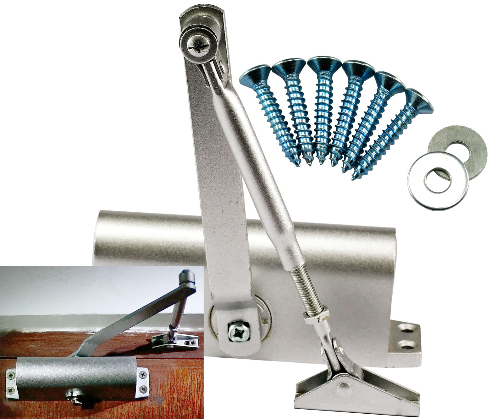 4565KG Heavy Duty Steel Overhead Adjustable Door Closer W085 QO