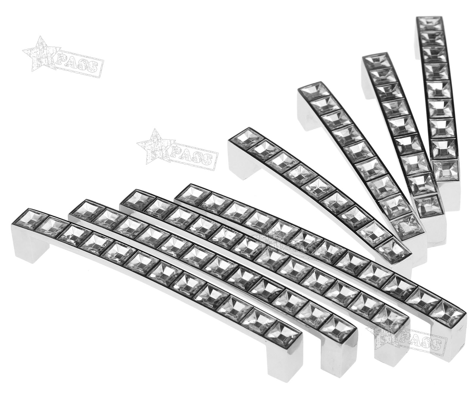 4x Crystal Cabinet Pull Handle Bar Drawer Cabinet Door Handle 128mm