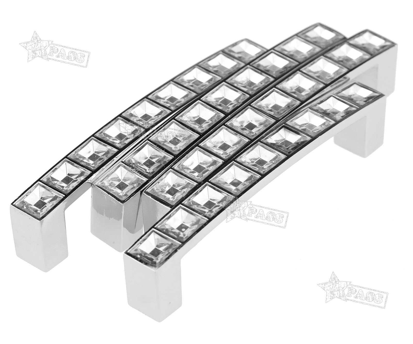 4x Crystal Cabinet Pull Handle Bar Drawer Cabinet Door Handle 128mm