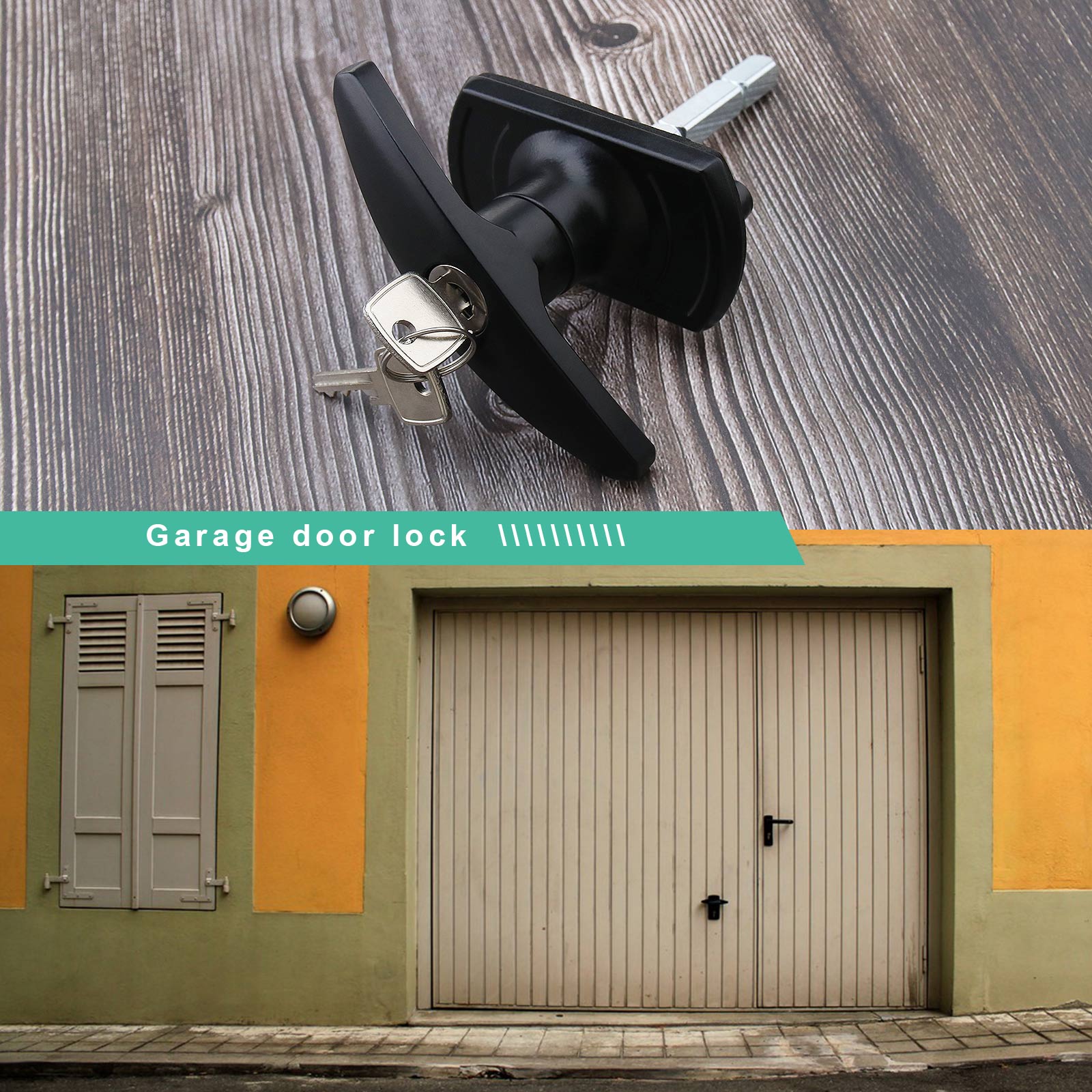 Garagentorschloß Türschloss T Griff Schlüssel Garagentorgriff Torgriff