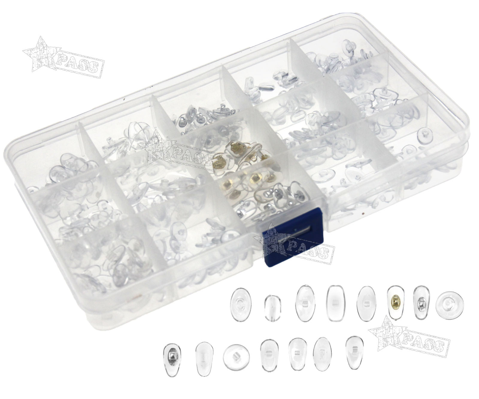 Eyeglass Nose Pads Kit Glasses Repair Tool Soft Silicone Assorted w