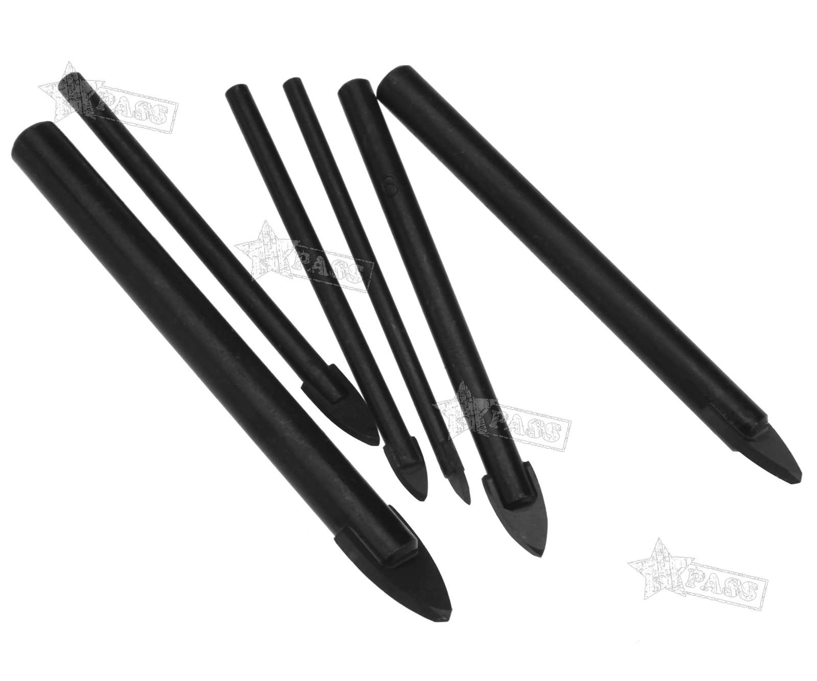 6//1PC GLASS CERAMIC TILE MIRROR DRILL HOLE BIT SET CARBON STEEL WITH CASE