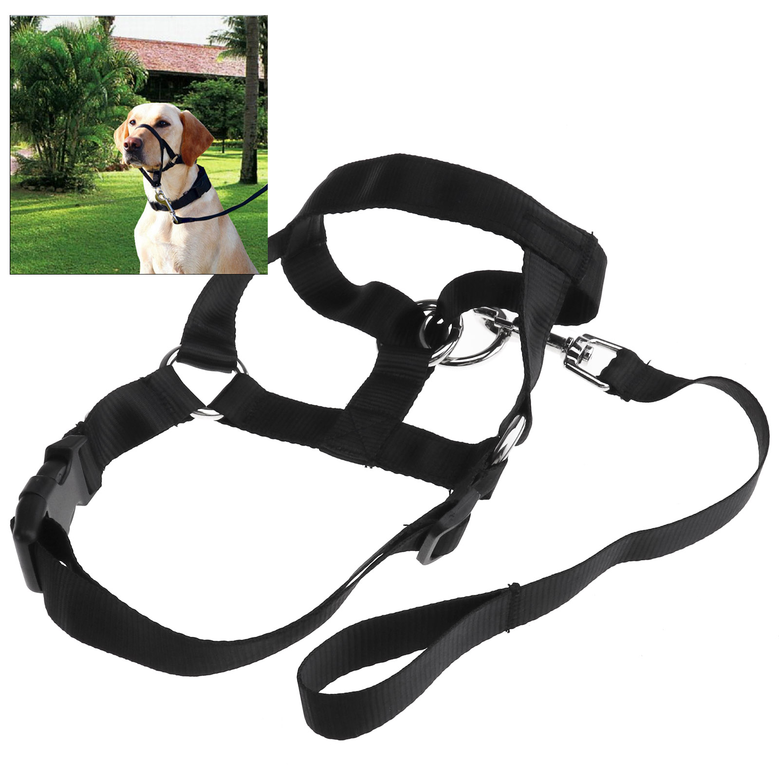 DOG MUZZLE HALTI Head Collar Stop Dog Pulling Halter Training Nose