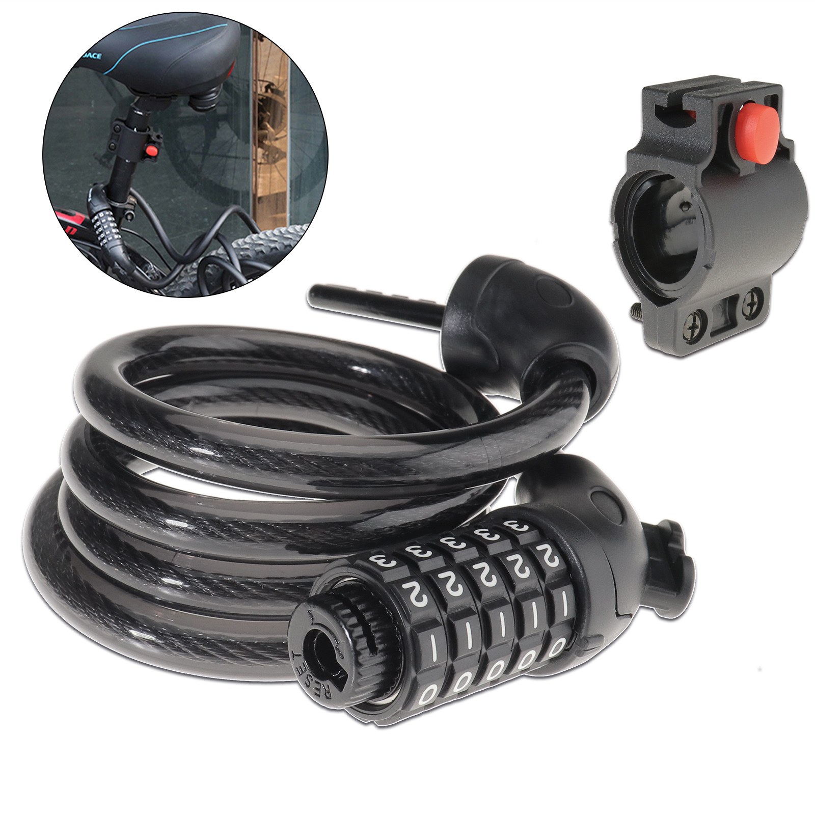 5Digit Combination Number Code Bike Bicycle Cycle Security Cable Lock