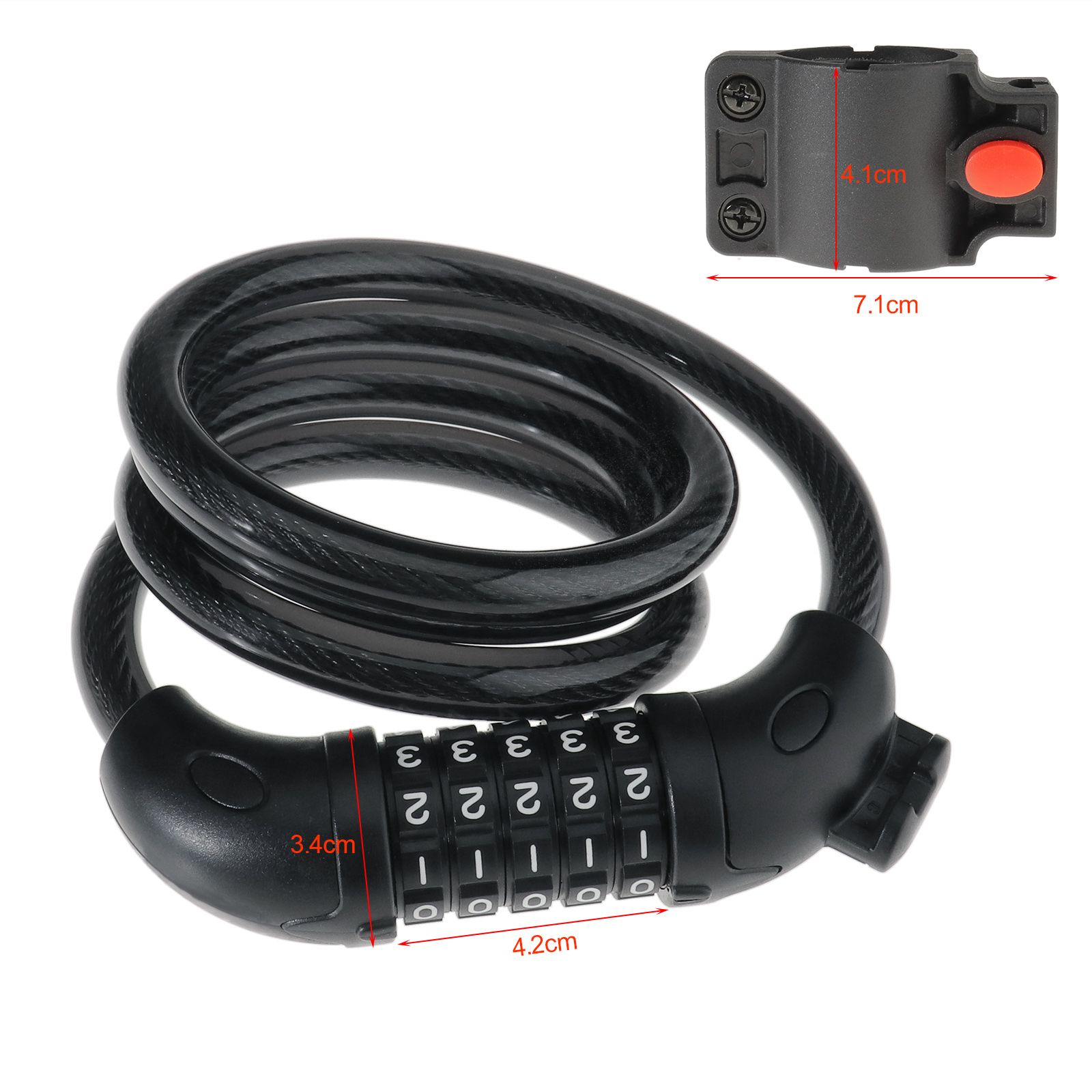 5Digit Combination Number Code Bike Bicycle Cycle Security Cable Lock