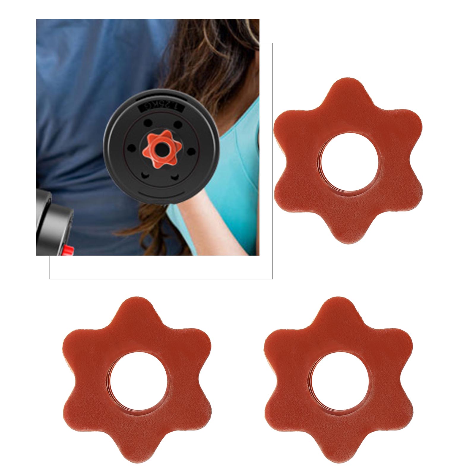 4pcs 1Inch//25mm Red Plastic Dumbbell Bar Hexagonal Nut Spin-Lock Collars