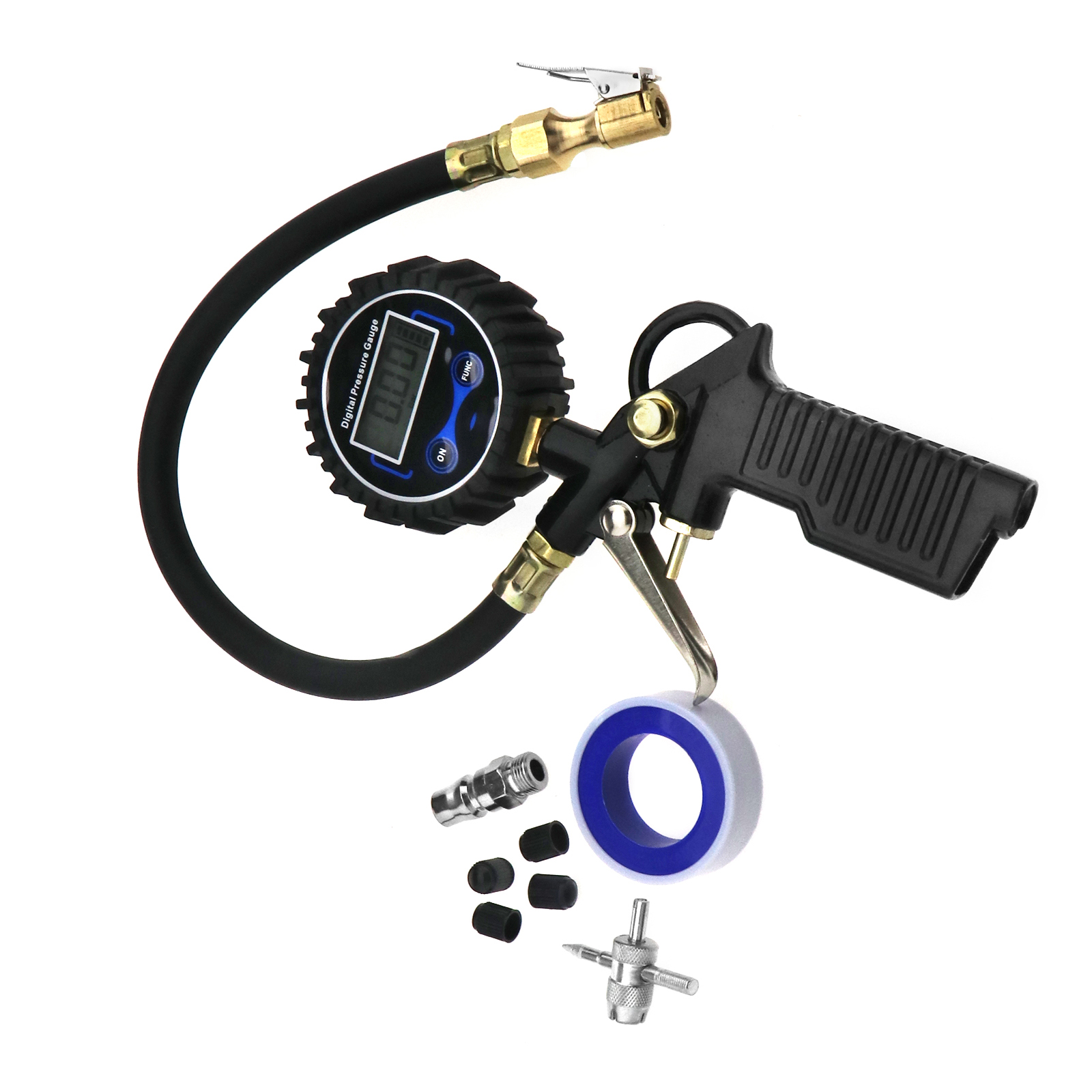 Professional Digital Tire Inflator with Gauge Pressure Test Valve Core