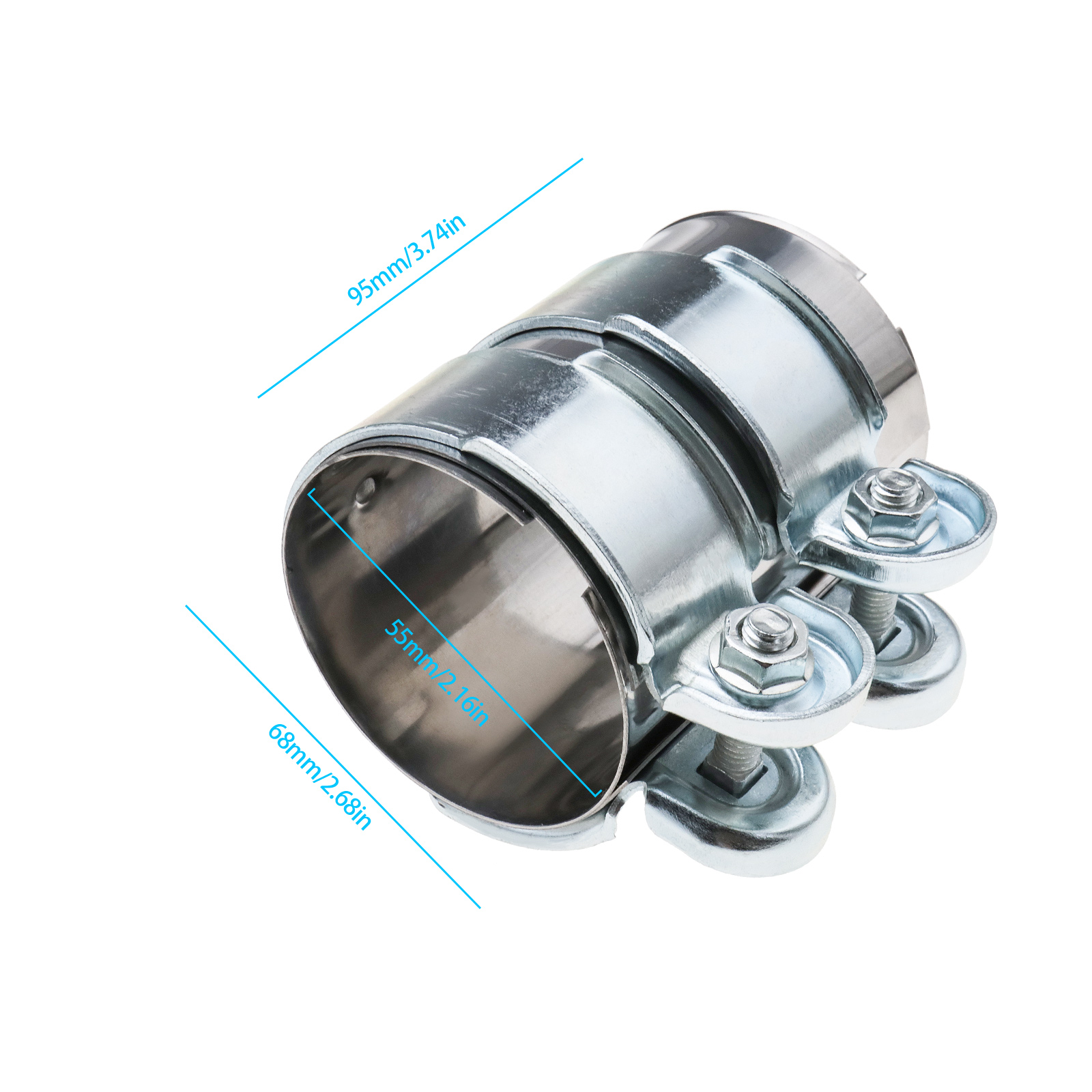 55x95mm Exhaust Muffler Clamp Sleeve Connector Fit for Audi Q5 Q7