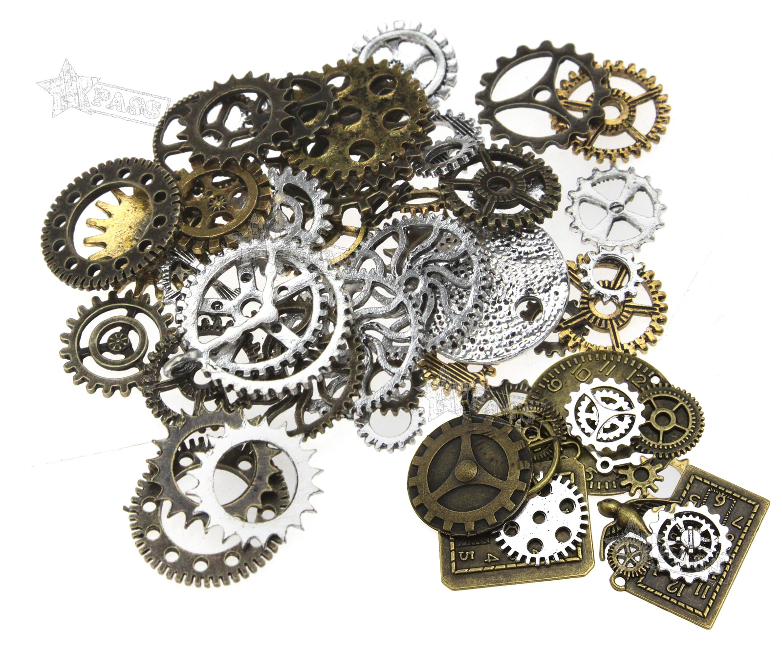 50g Altered Art Crafts DIY Jewelry Findings Cyberpunk Steampunk Cogs Gears