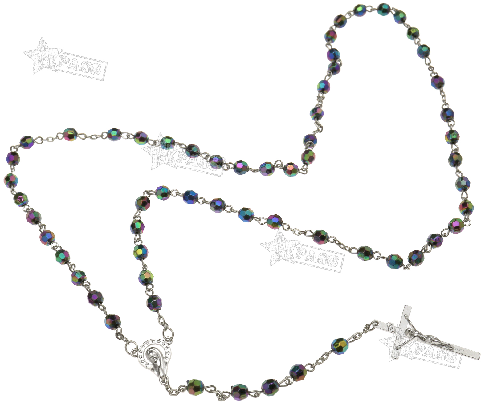 Jesus Kreuz Halskette Madonna Rosenkranz Perlenlette Kreuzkette Ypsilonkette 