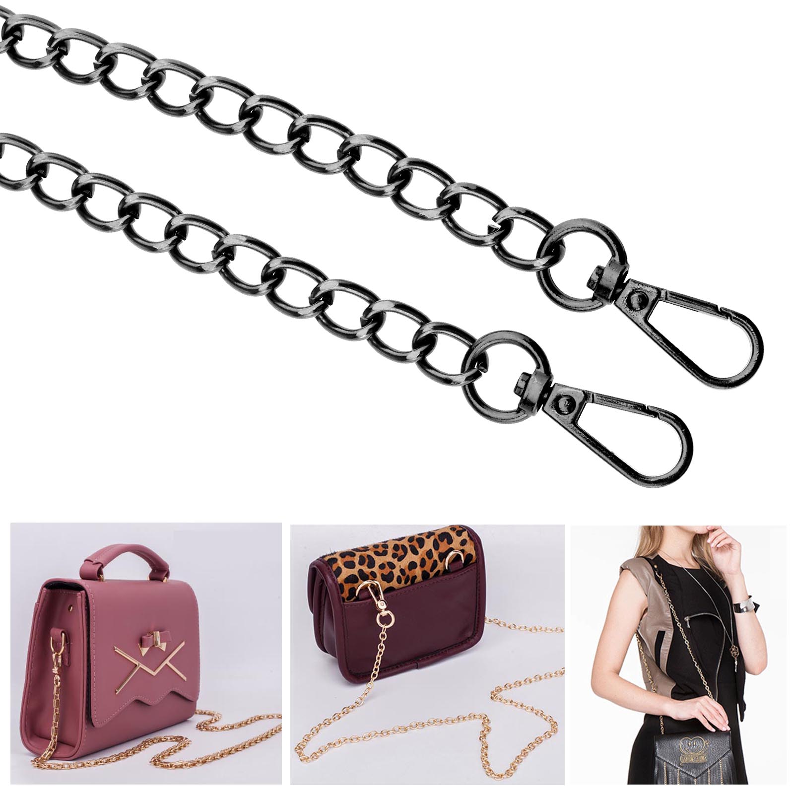 3Pcs Cross Body Bag Chain Set DIY Metal Gold Silver Black eBay