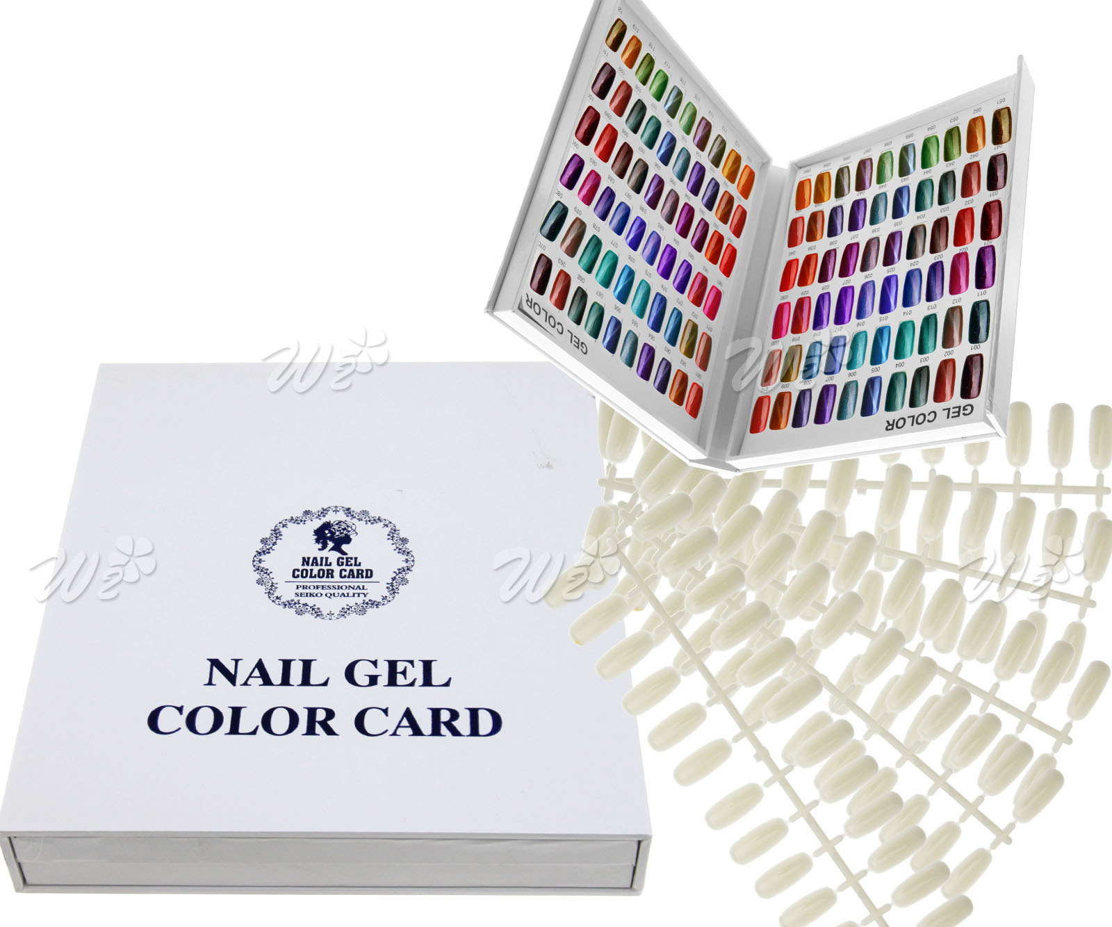 DISPLAY BOOK 120 Nail Tip Design Colour Chart White With Tips For UV
