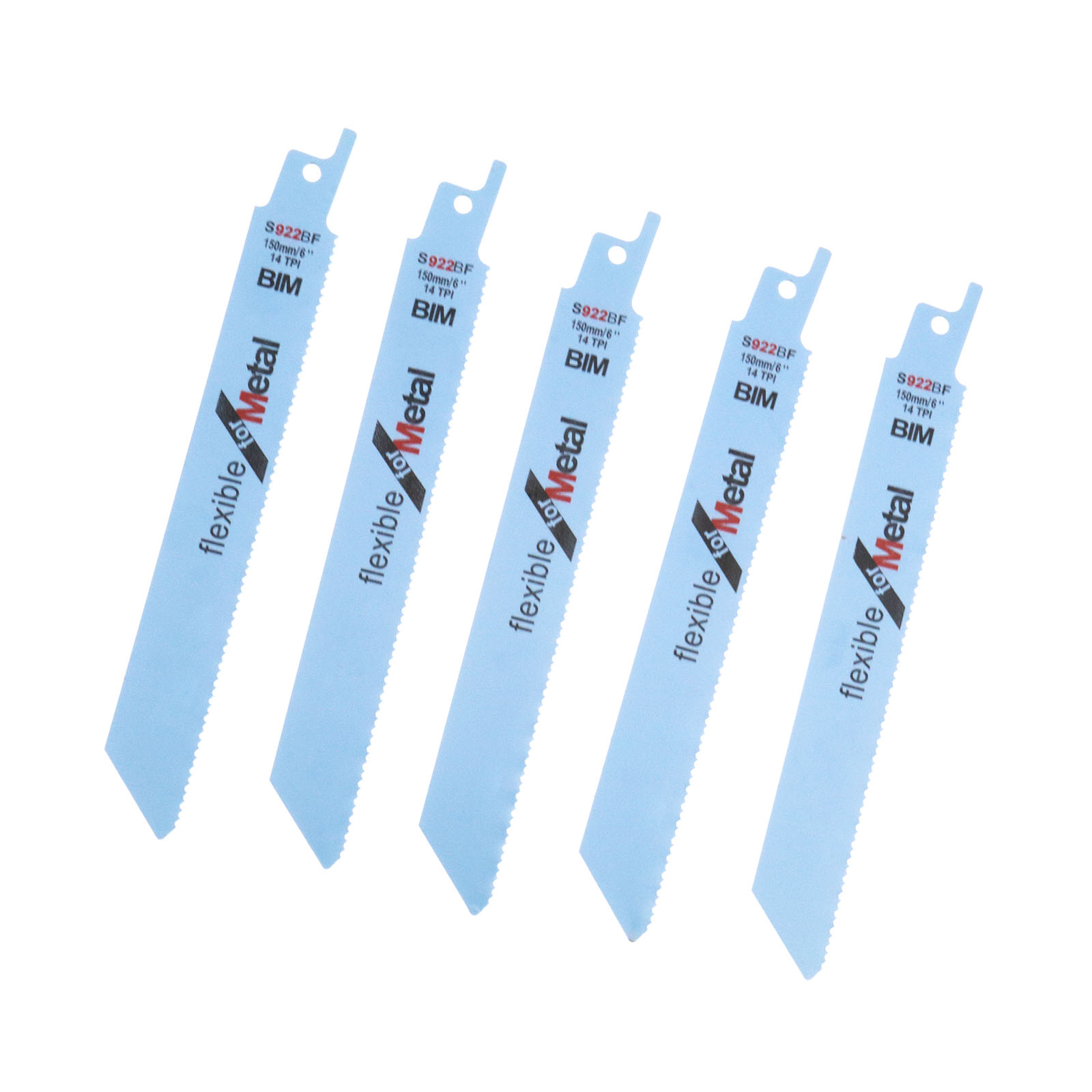 5Pcs S922BF 150mm Reciprocating Sabre Saw Blades Metal Cutting Blades