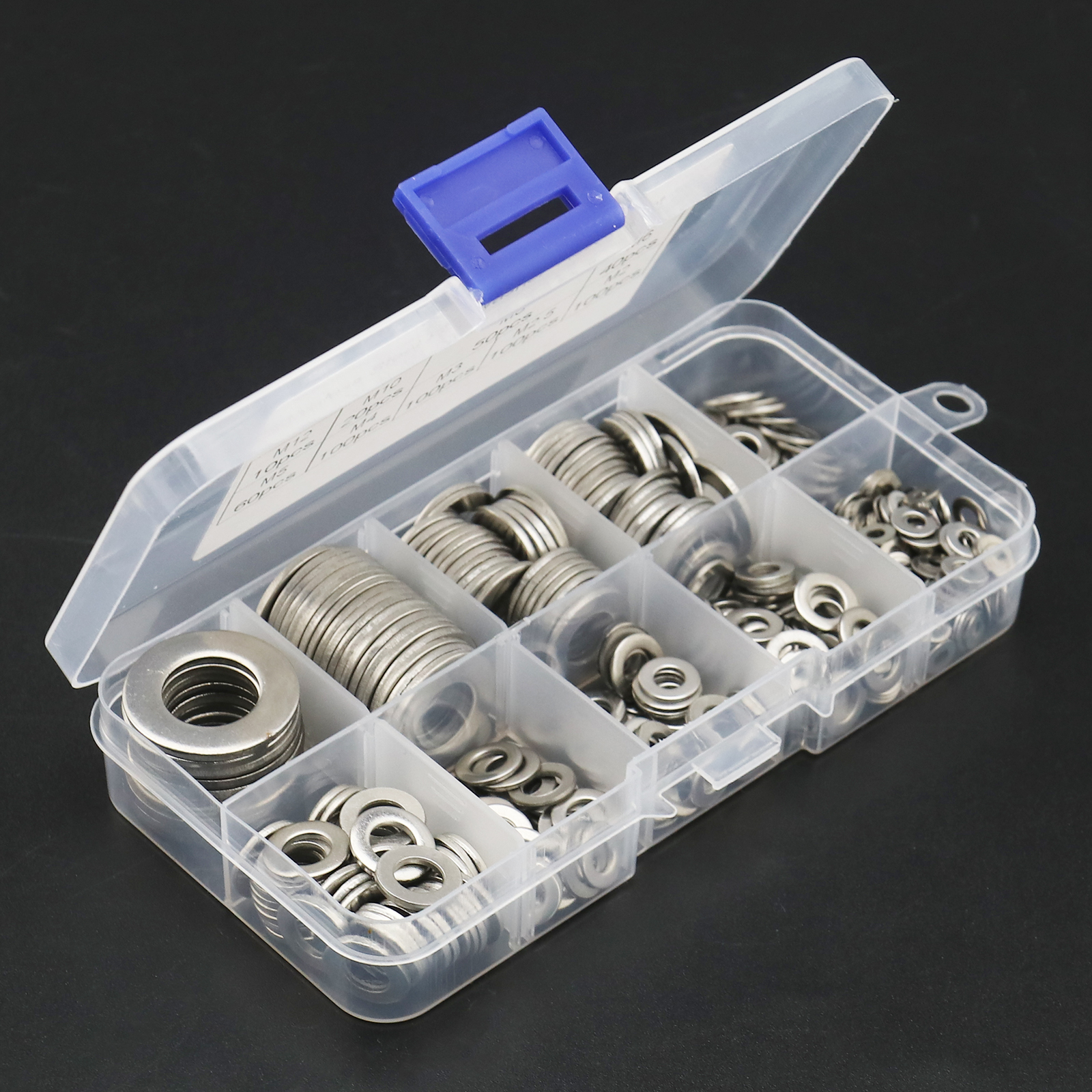 580pcs Set 304 Stainless Steel Assorted Washers Metric Flat Washer Tool ...