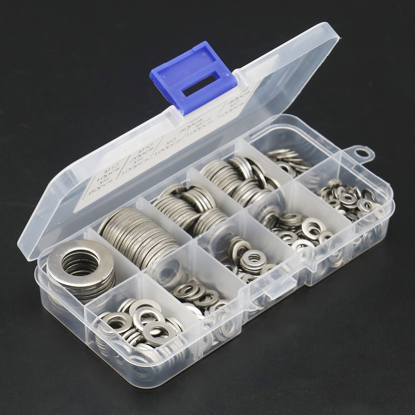 580pcs Set 304 Stainless Steel Assorted Washers Metric Flat Washer Tool