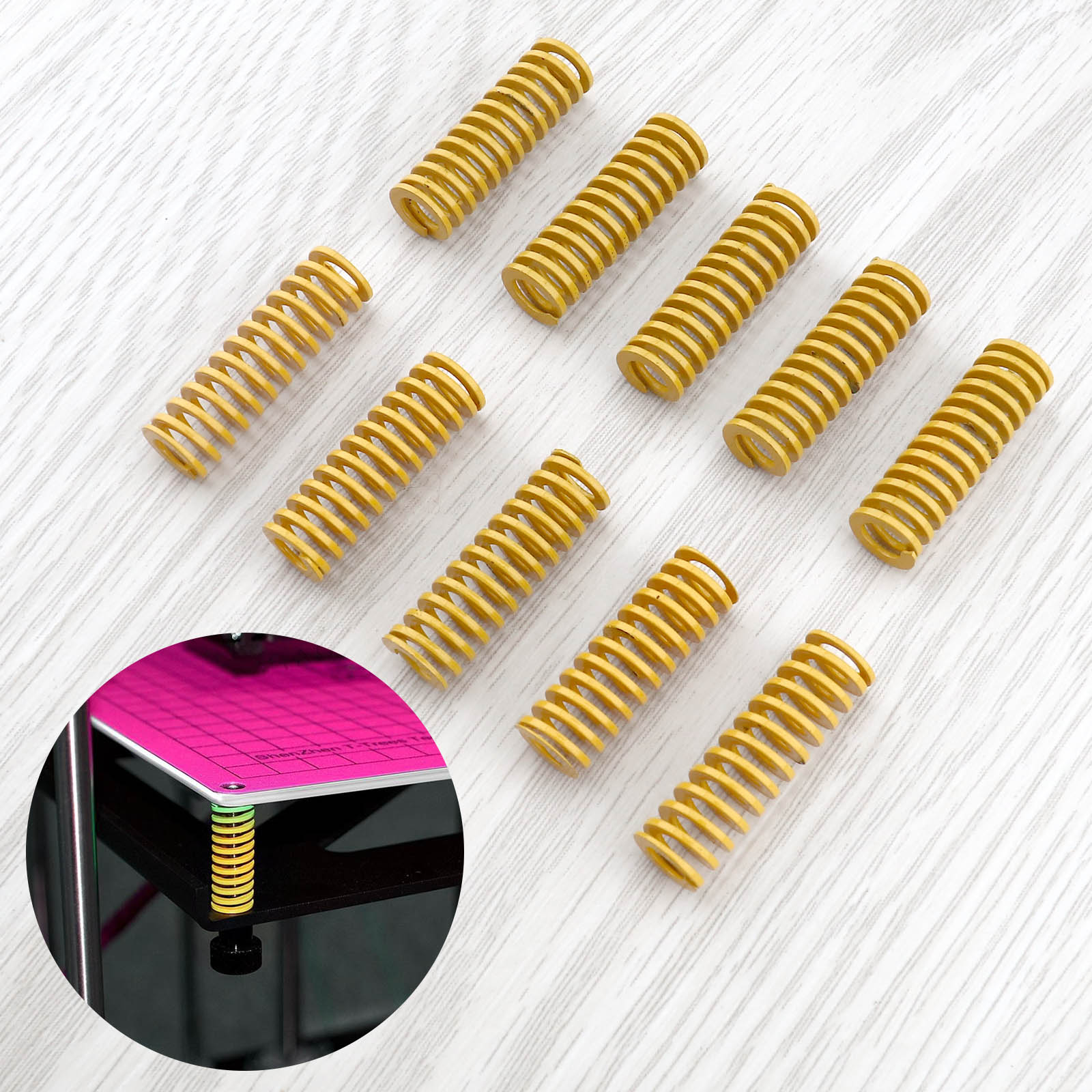 10x 8x25mm Yellow Upgraded Flat HeatBed Compression Spring For 3D Printer
